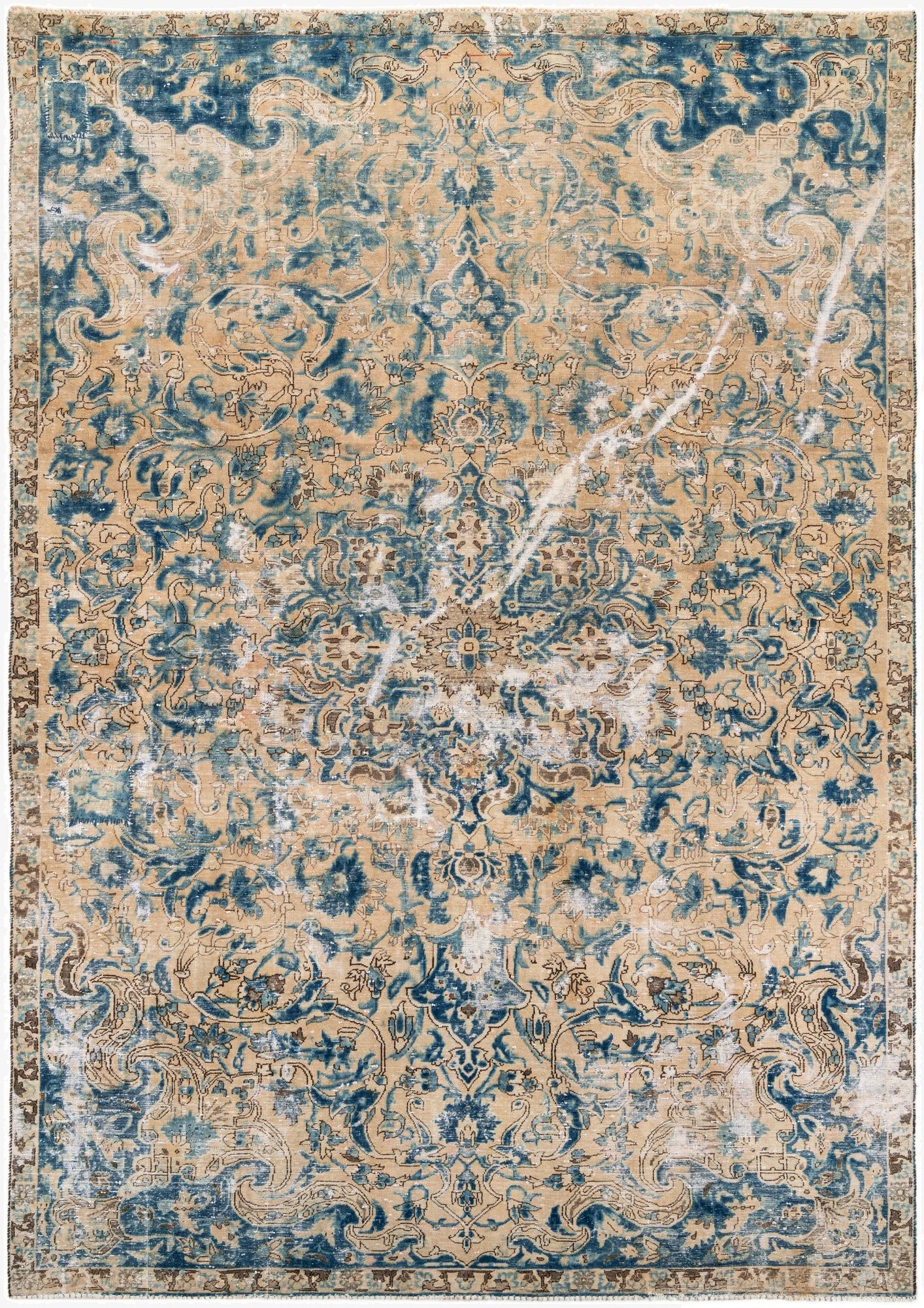  9' 8 x 11' 2  Hand Knotted Ultra Vintage Persian Wool Rug