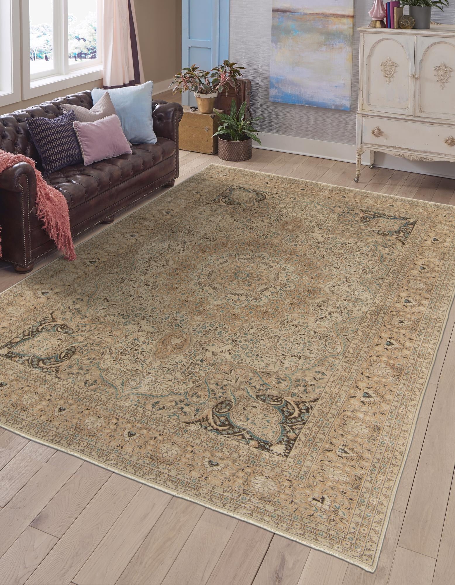  8' 1 x 12' 1  Hand Knotted Ultra Vintage Persian Wool Rug