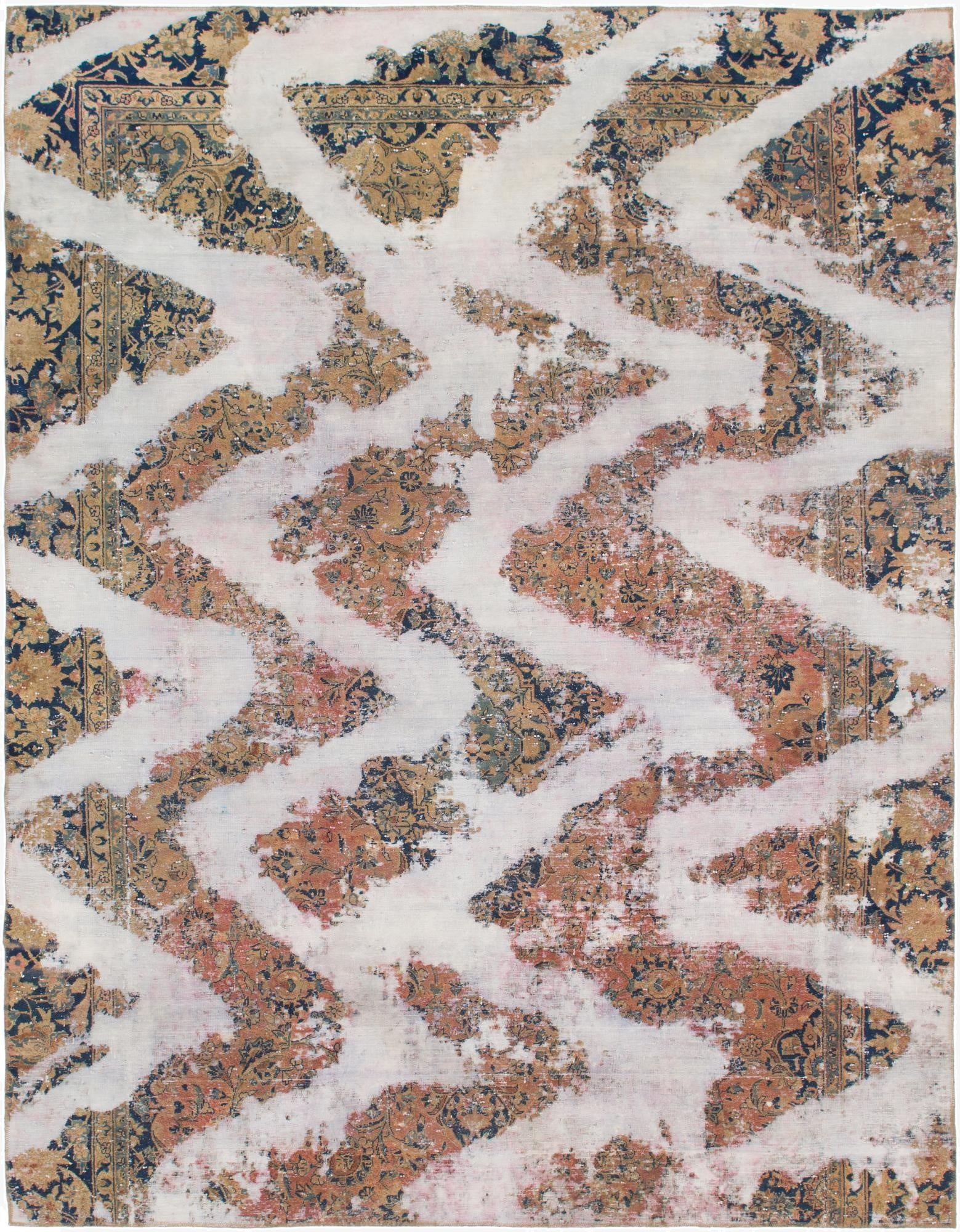  8' 10 x 11' 4  Hand Knotted Ultra Vintage Persian Wool Rug