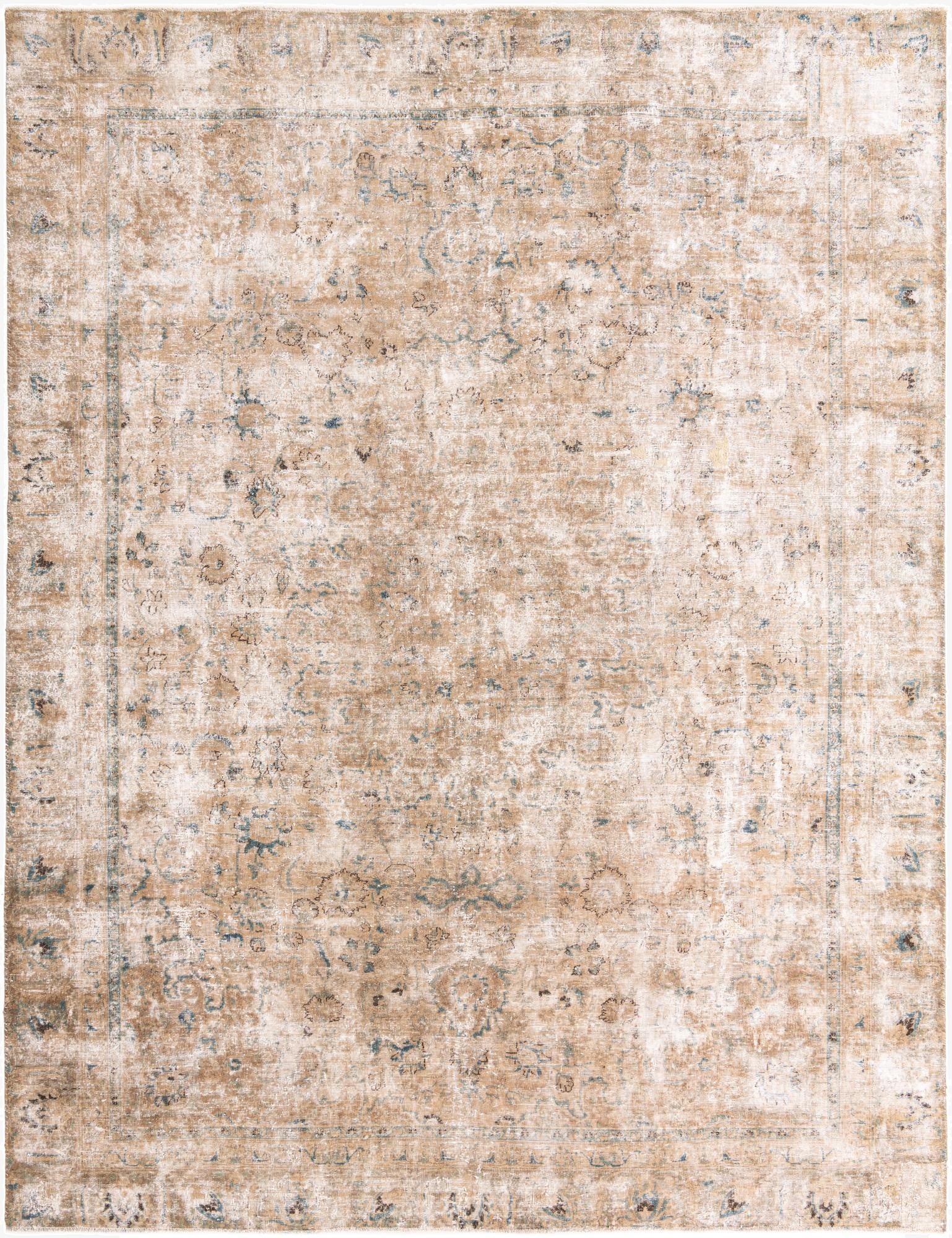  9' x 11' 6  Hand Knotted Ultra Vintage Persian Wool Rug