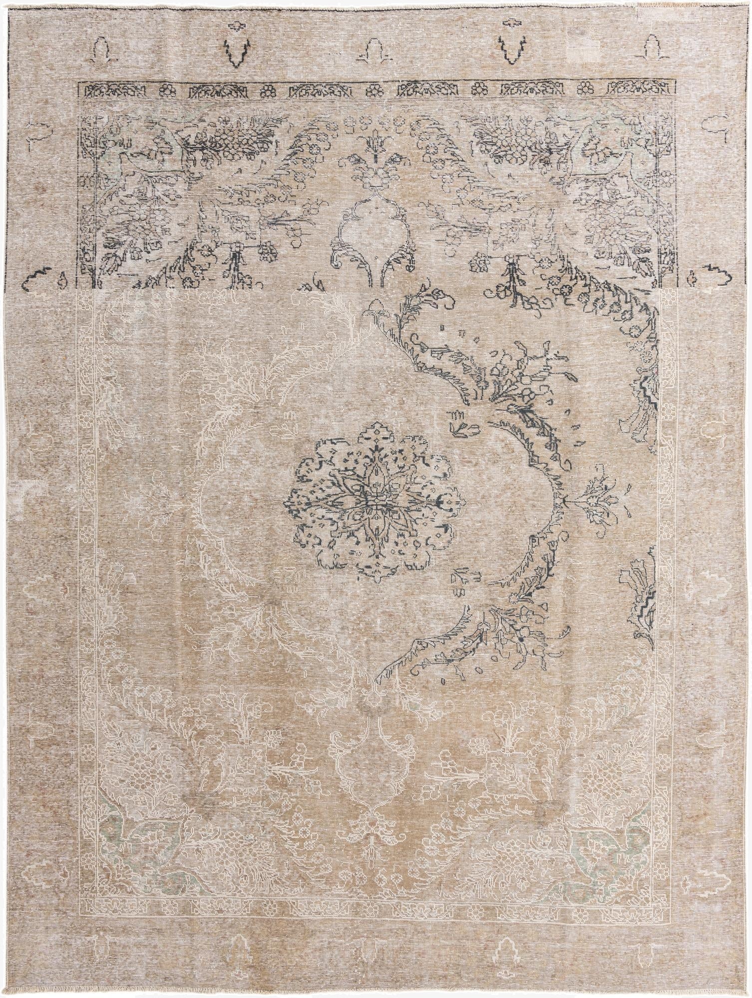  8' 10 x 12' 2  Hand Knotted Ultra Vintage Persian Wool Rug