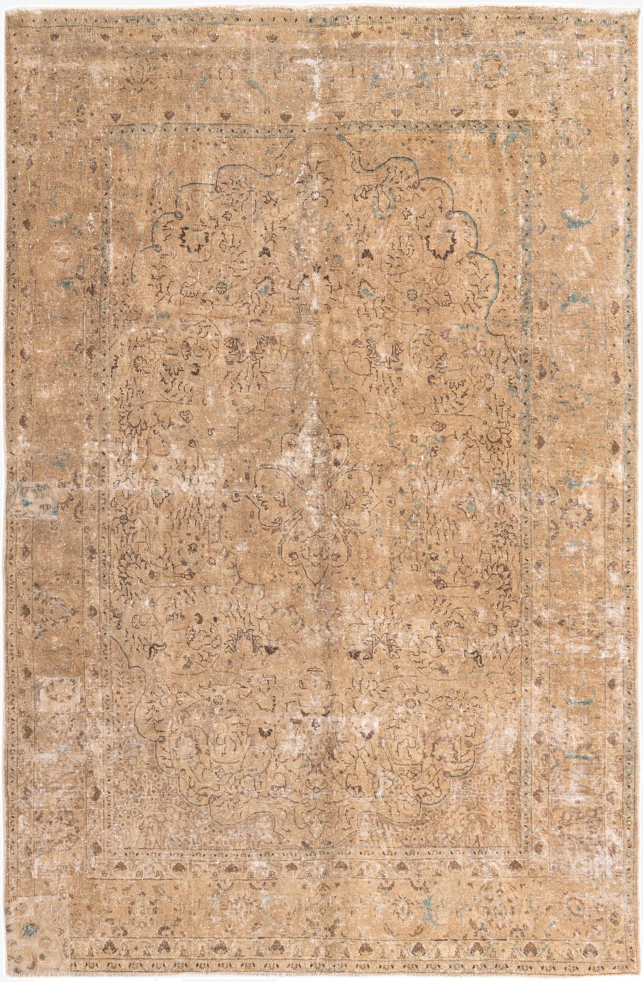  7' 10 x 12' 1  Hand Knotted Ultra Vintage Persian Wool Rug