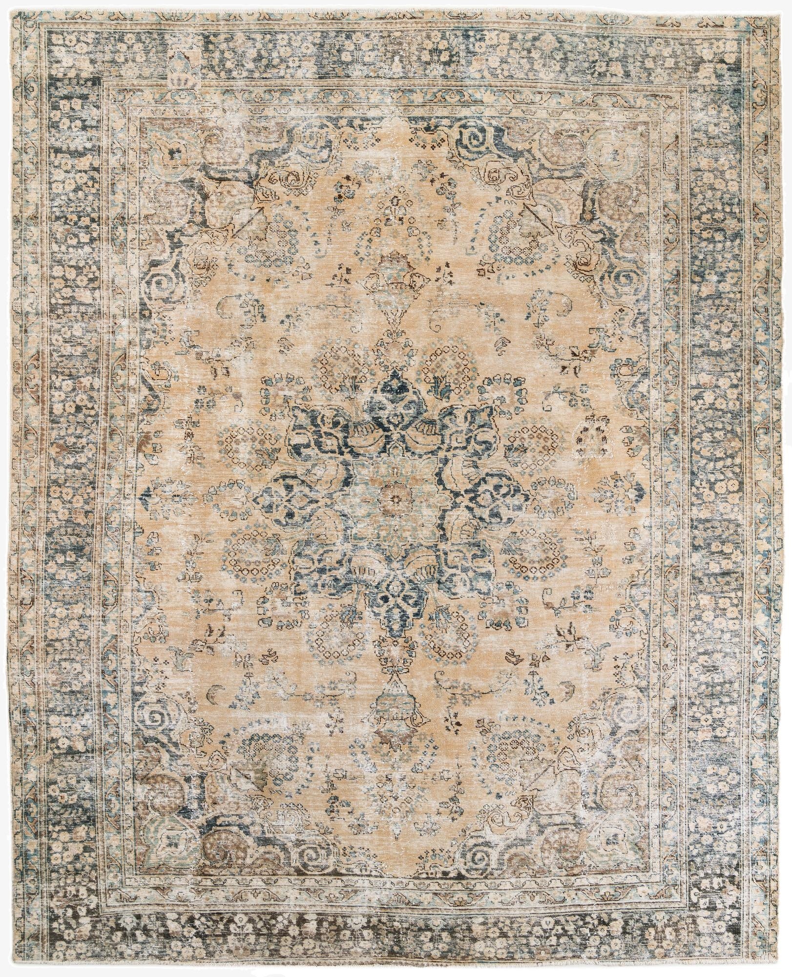  9' 6 x 11' 10  Hand Knotted Ultra Vintage Persian Wool Rug