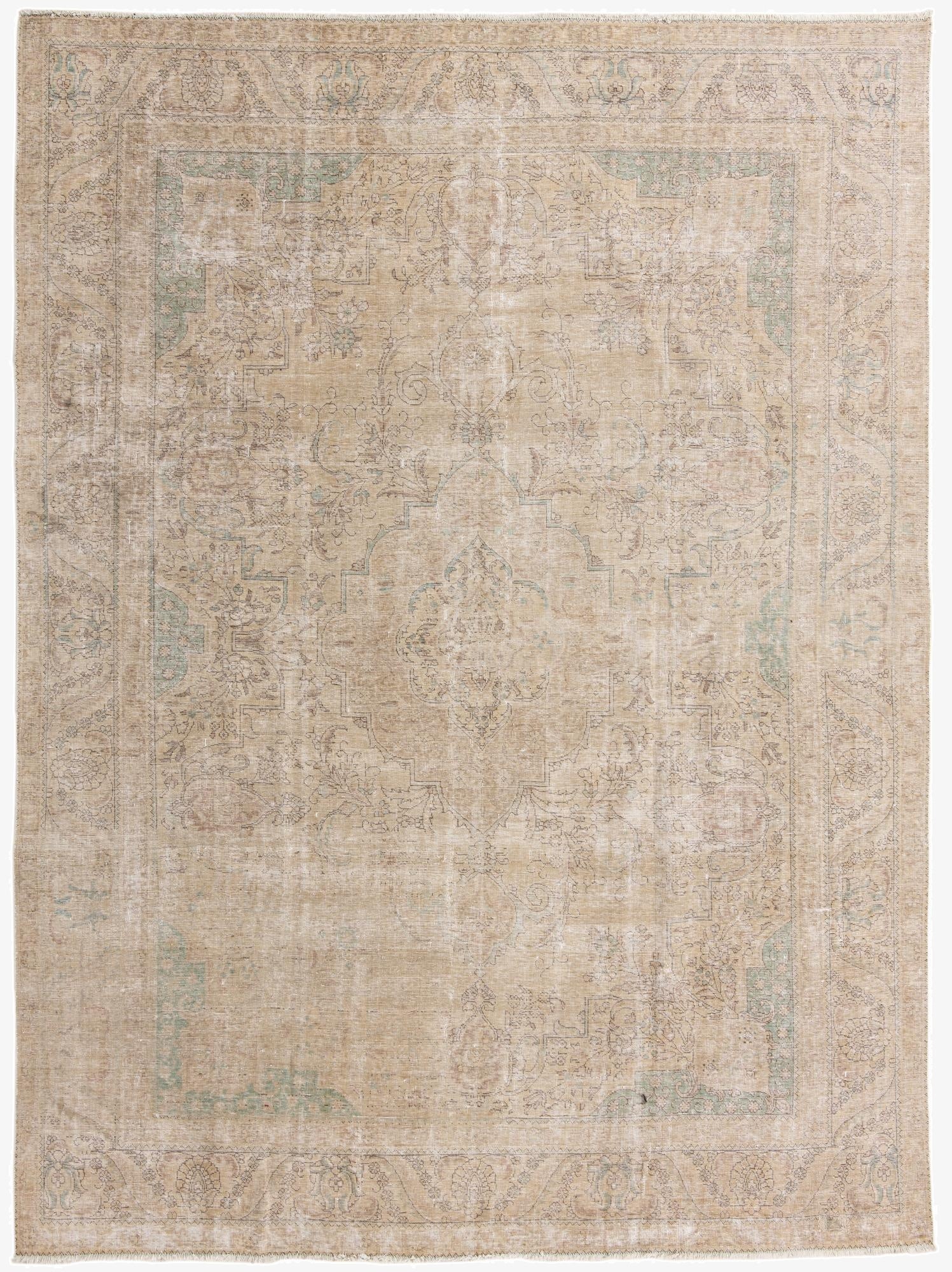  9' 4 x 12' 7  Hand Knotted Ultra Vintage Persian Wool Rug