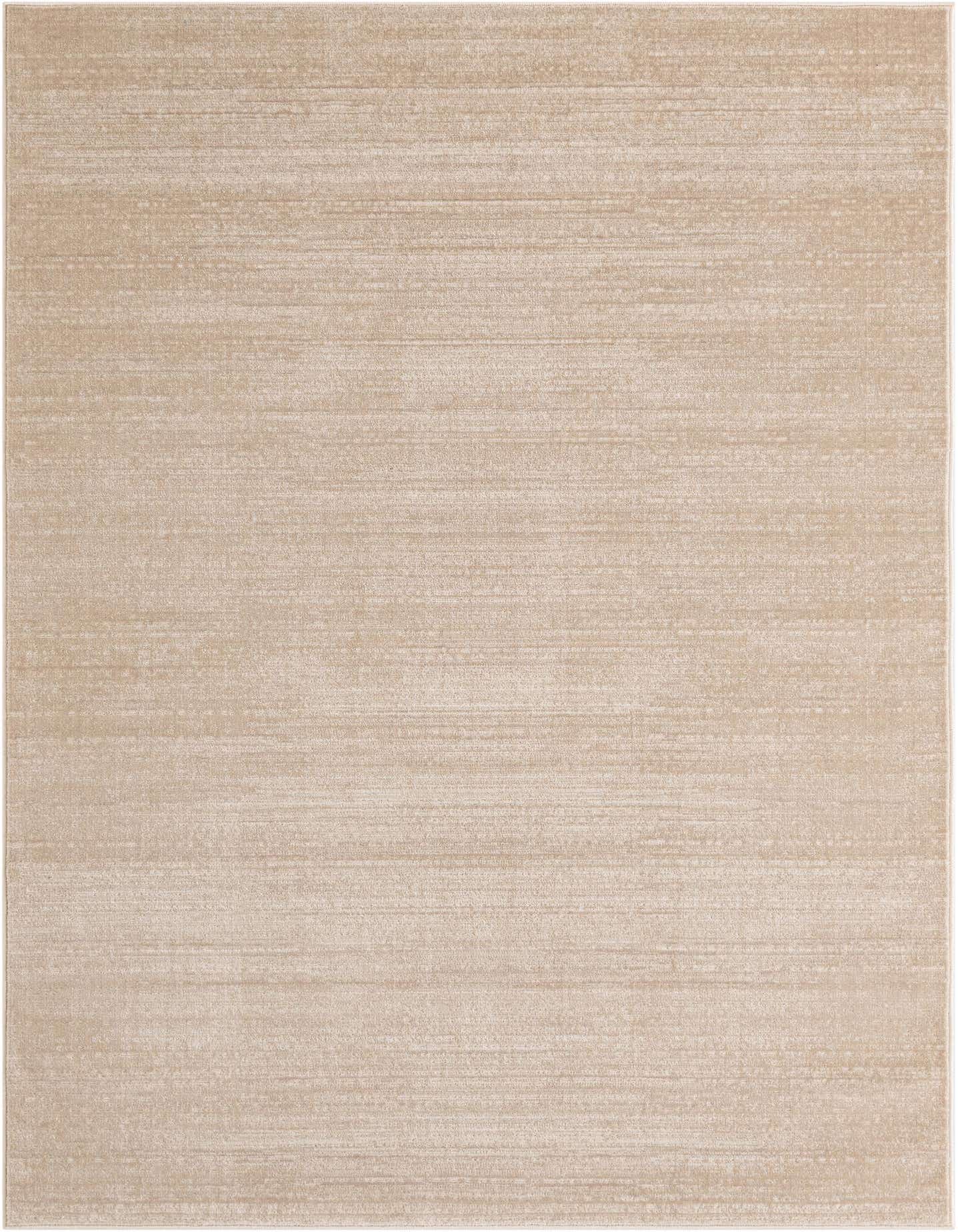A 5x7 rectangular modern area rug with a textured pile in varying shades of tan and cream.