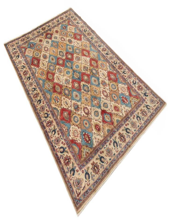 Detail image of  6' 6 x 9' 8  Hand Knotted Veramin Persian Wool Rug