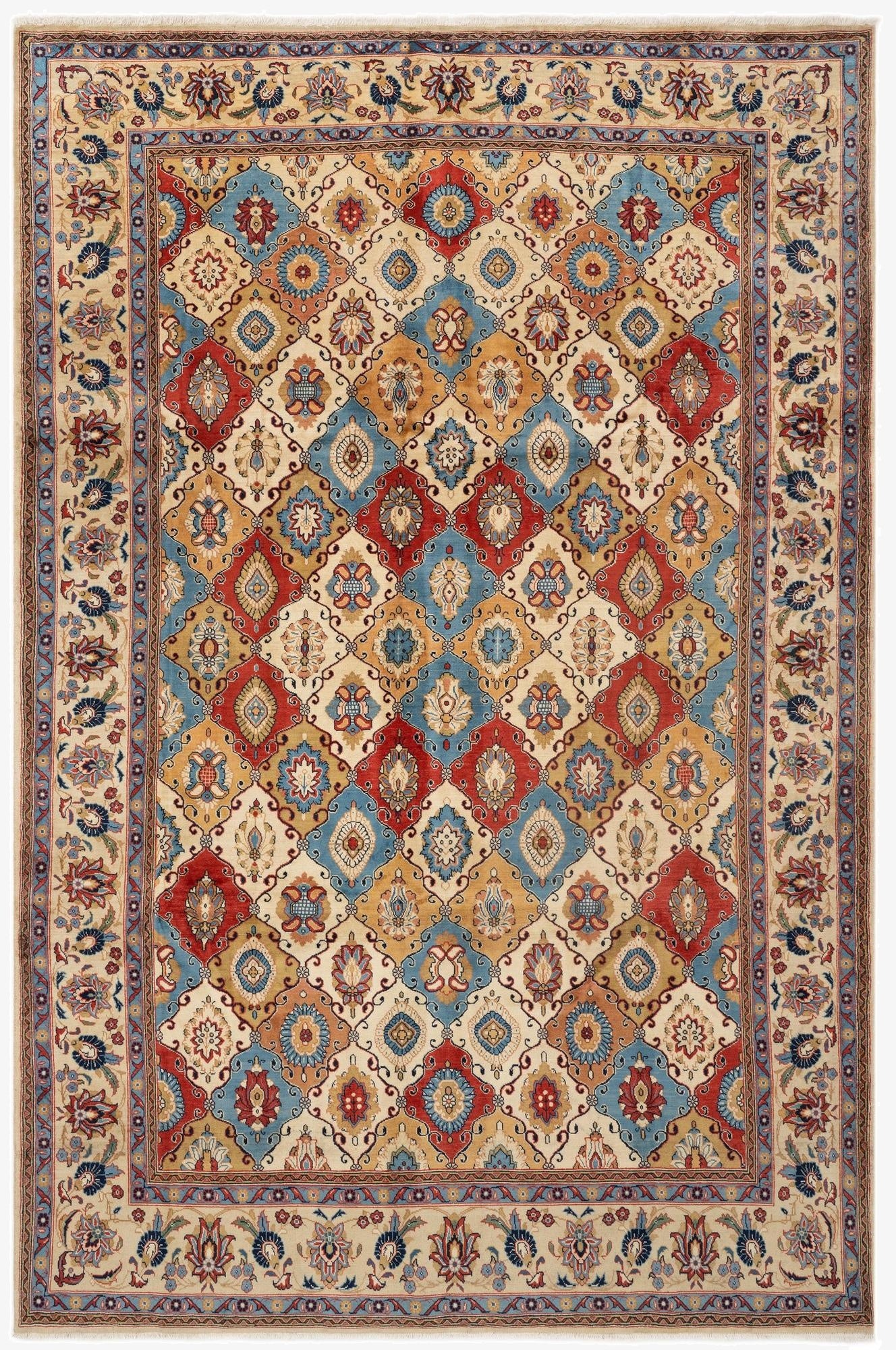  6' 5 x 9' 8  Hand Knotted Veramin Persian Wool Rug