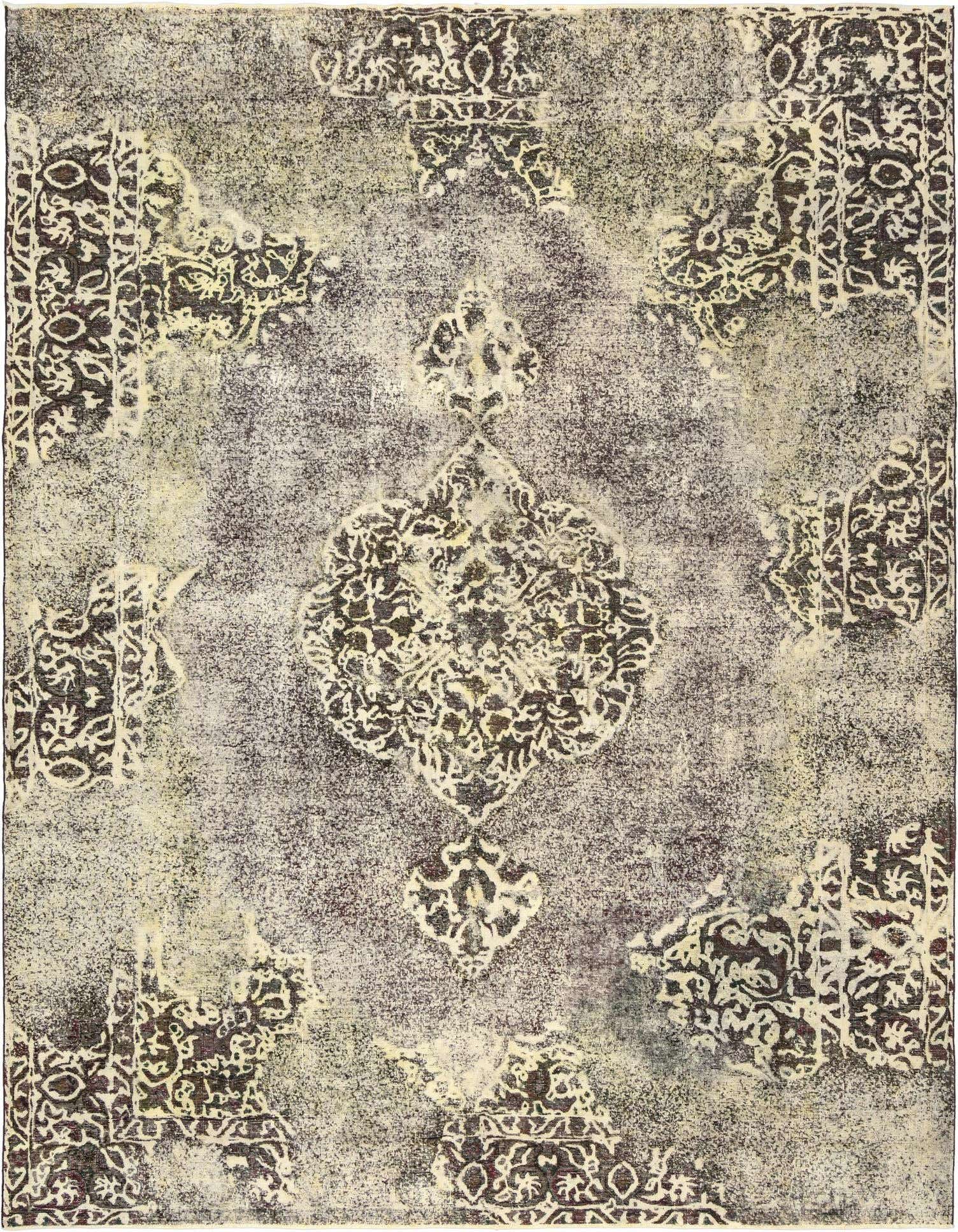 A rectangular 9x12 Rugs.com Vintage Royal Persian rug featuring an aged brown and ivory medallion pattern.