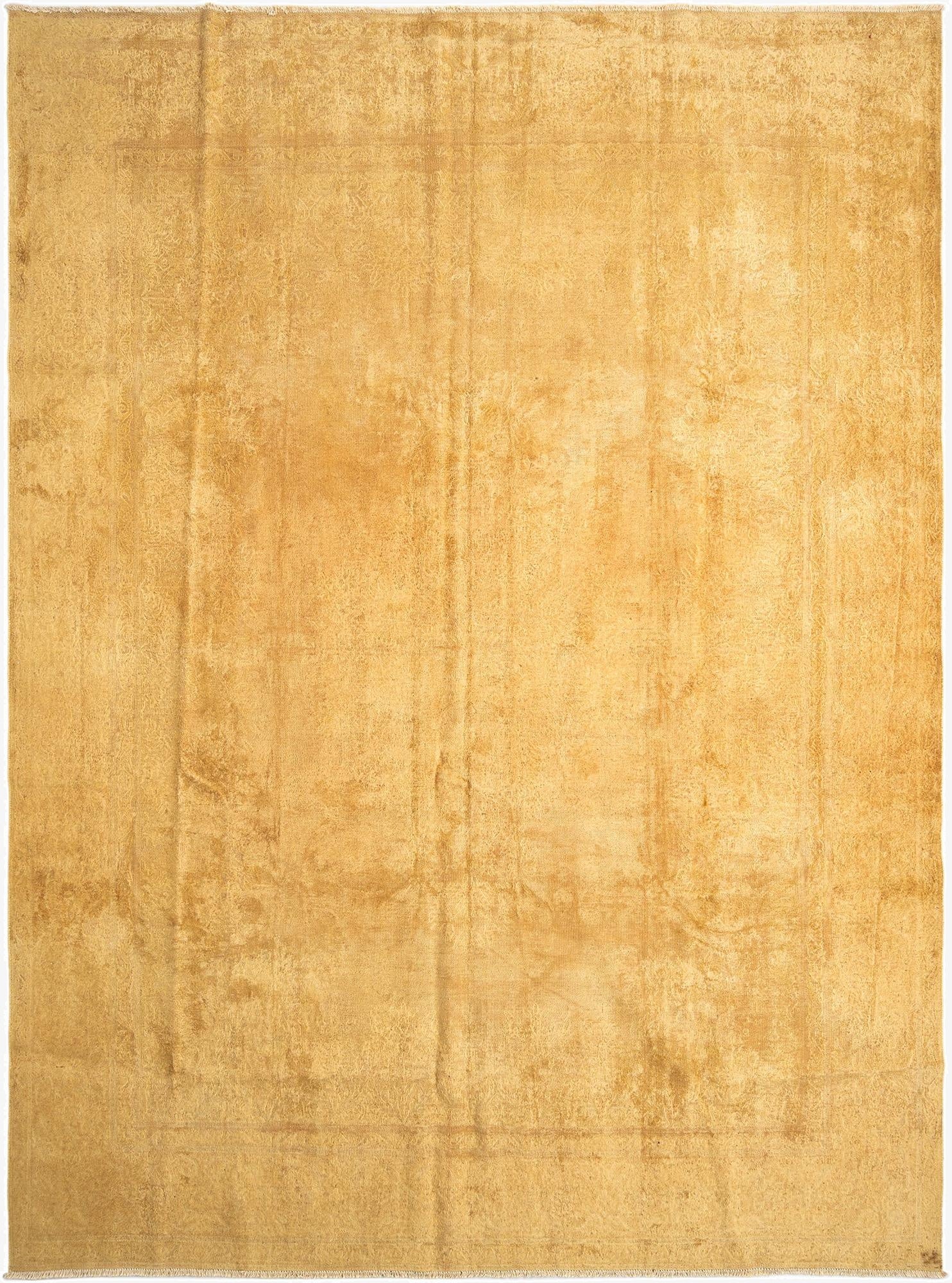 A large 10x13 rectangular Vintage Royal Persian rug in varying shades of brown and tan, featuring a subtle, distressed pattern.