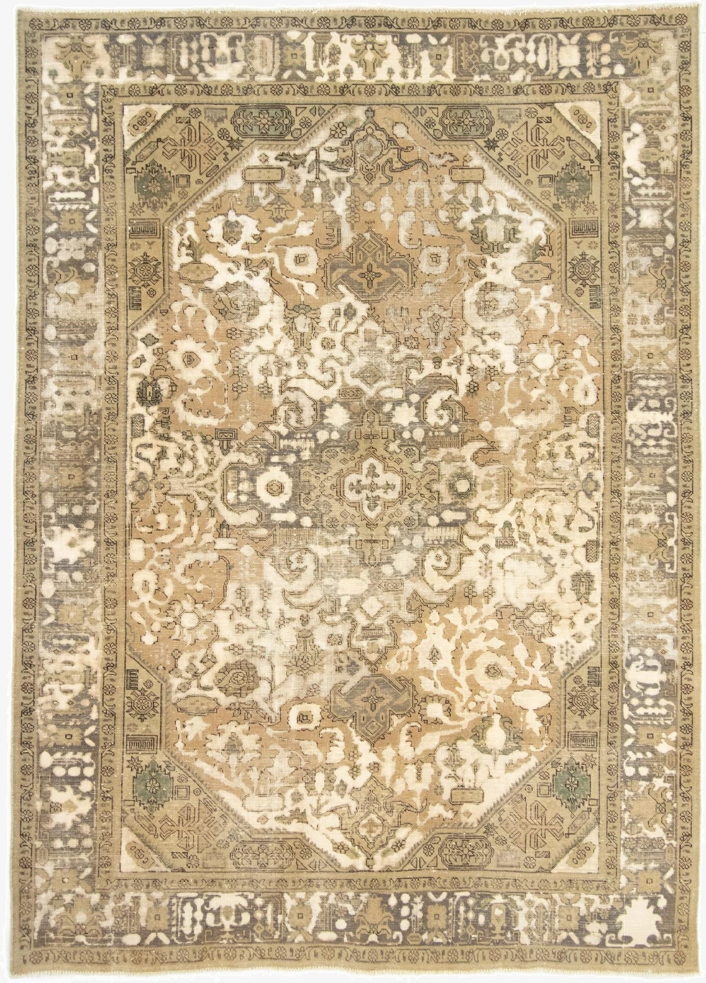  6' 9 x 9' 5  Hand Knotted Vintage Royal Persian Wool Rug