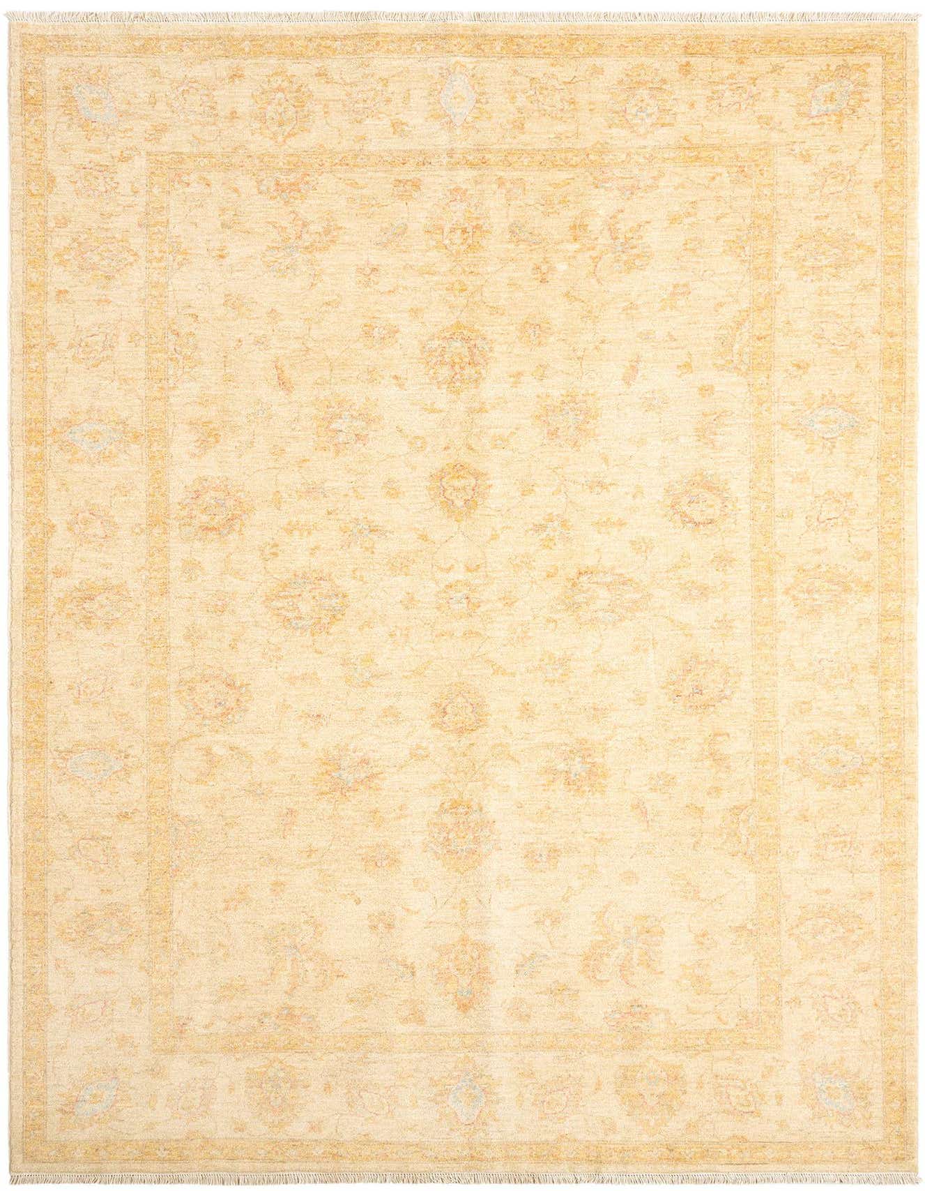A 7x10 rectangular Ziegler Persian rug in shades of brown, tan, and cream, featuring intricate floral and medallion patterns, perfect for a living room.