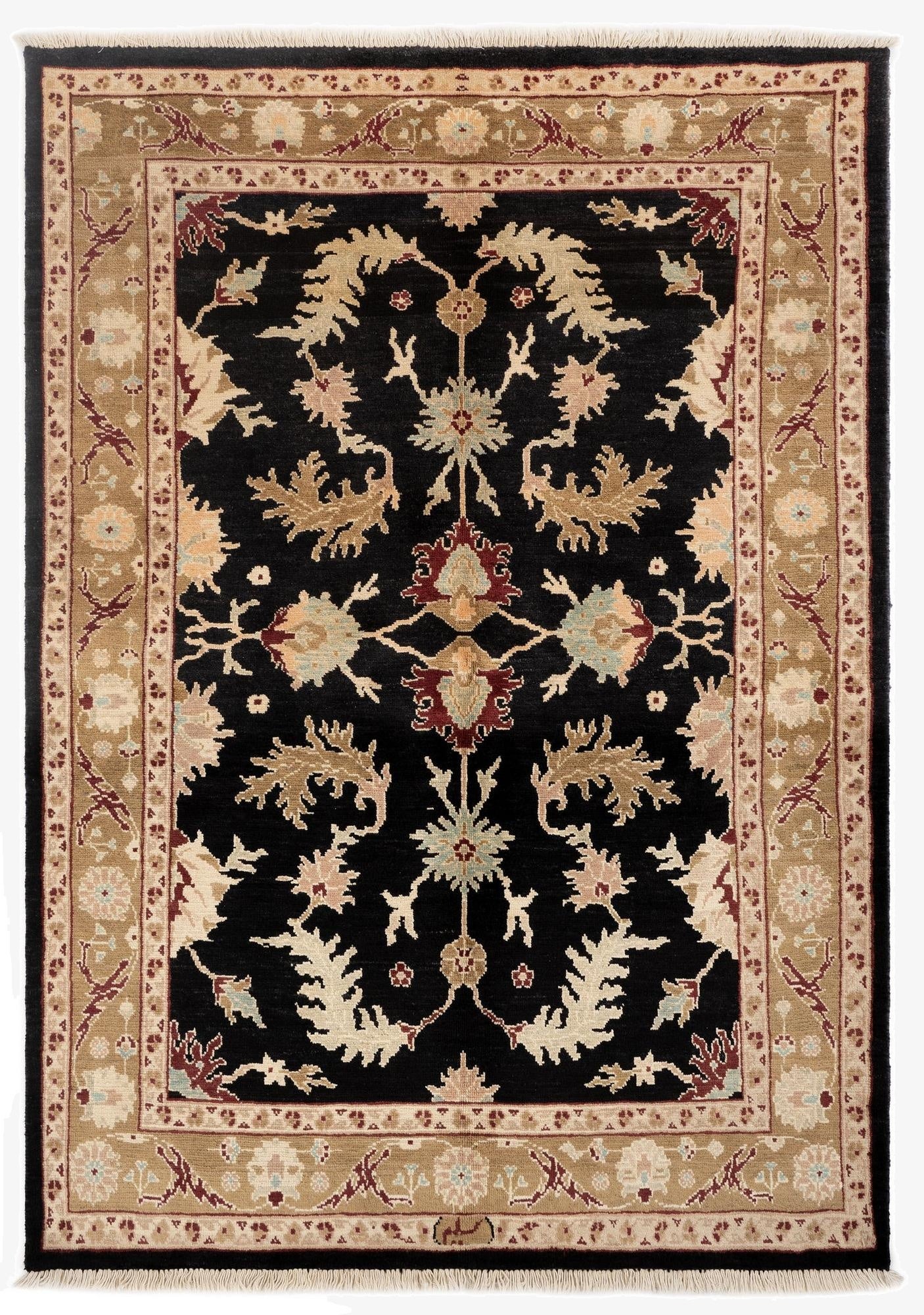  5' 3 x 7' 3  Hand Knotted Ziegler Wool Rug