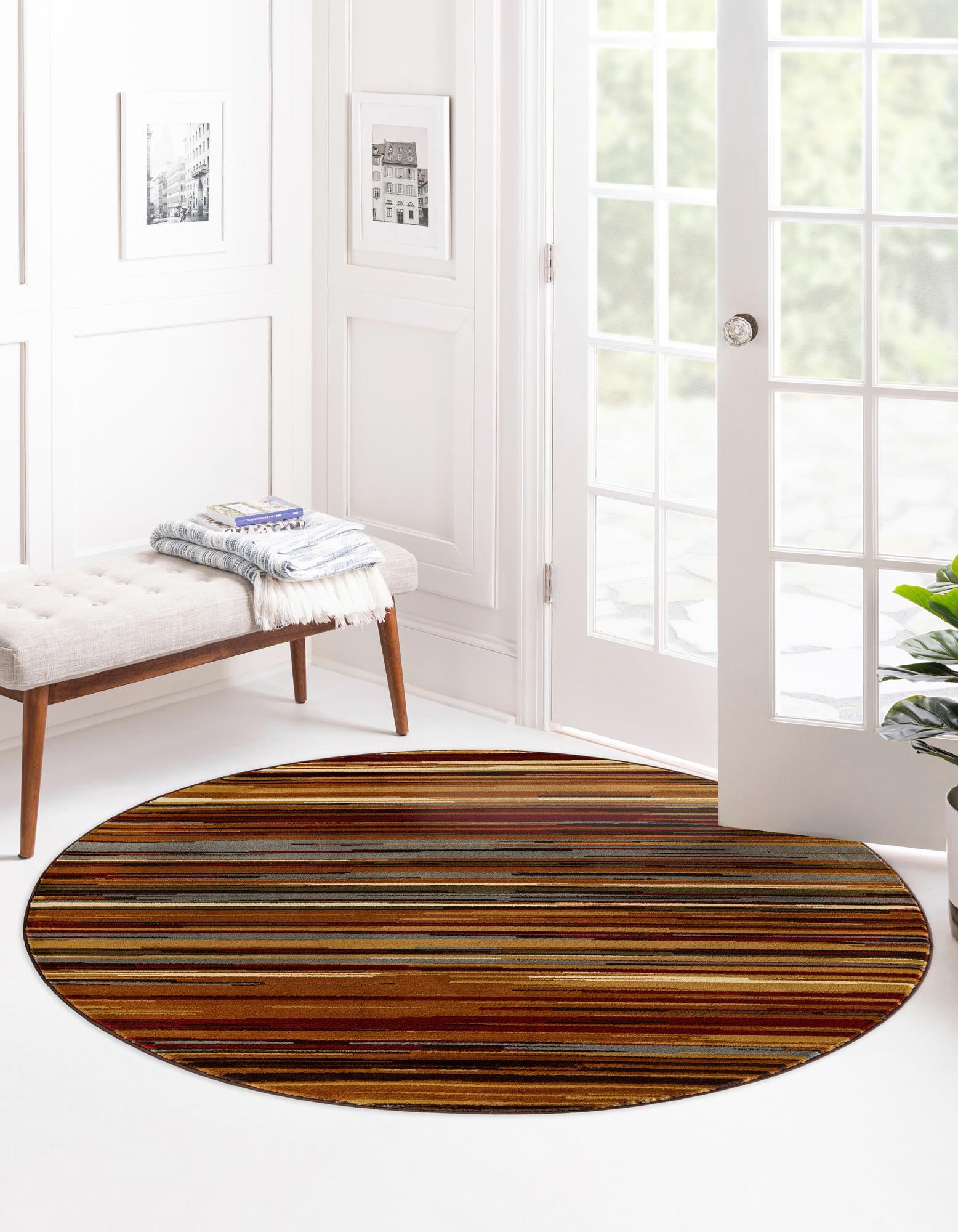 Beige 8' x 8' Cafe Round Rug | Rugs.com