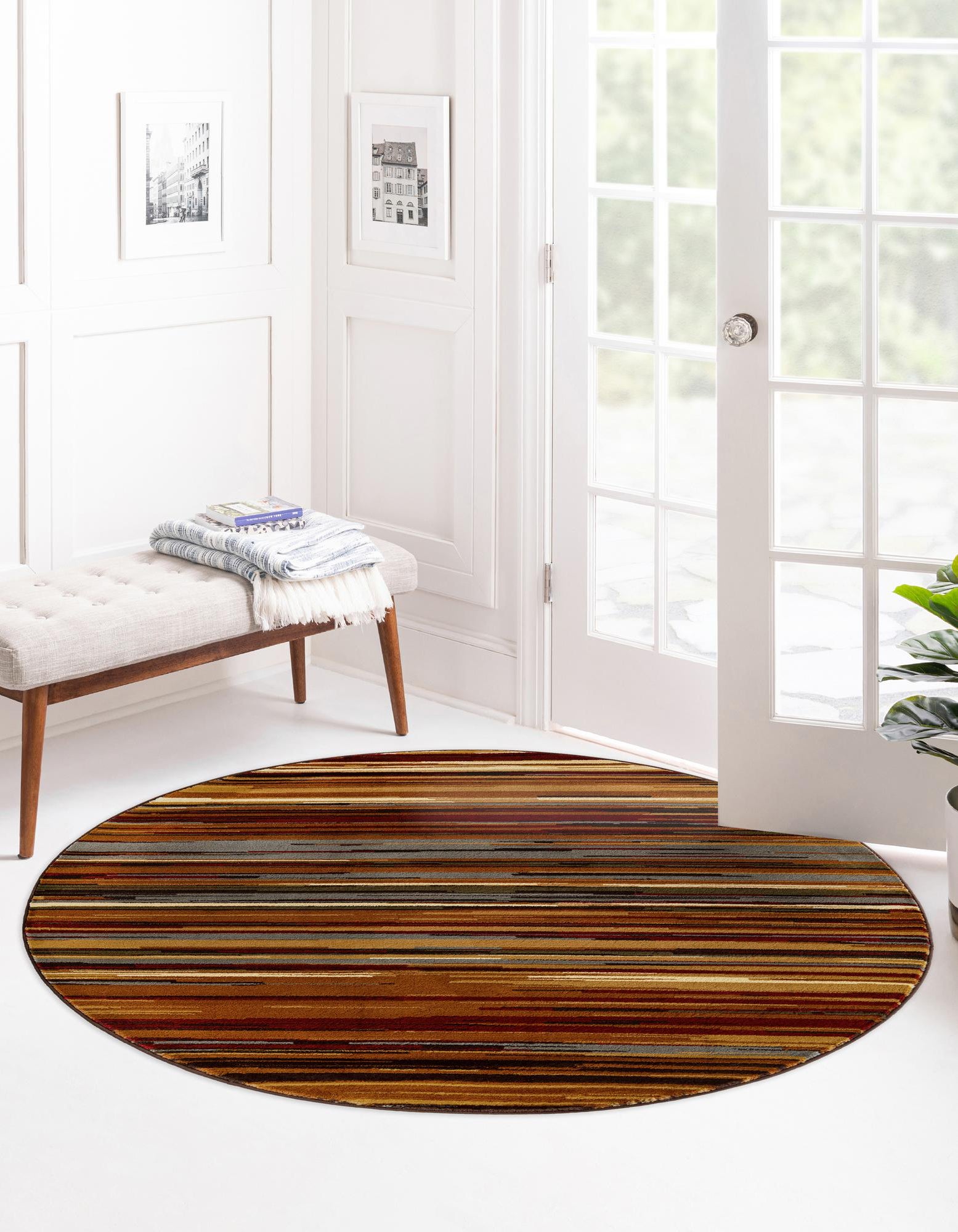 Beige 8' x 8' Cafe Round Rug | Rugs.com