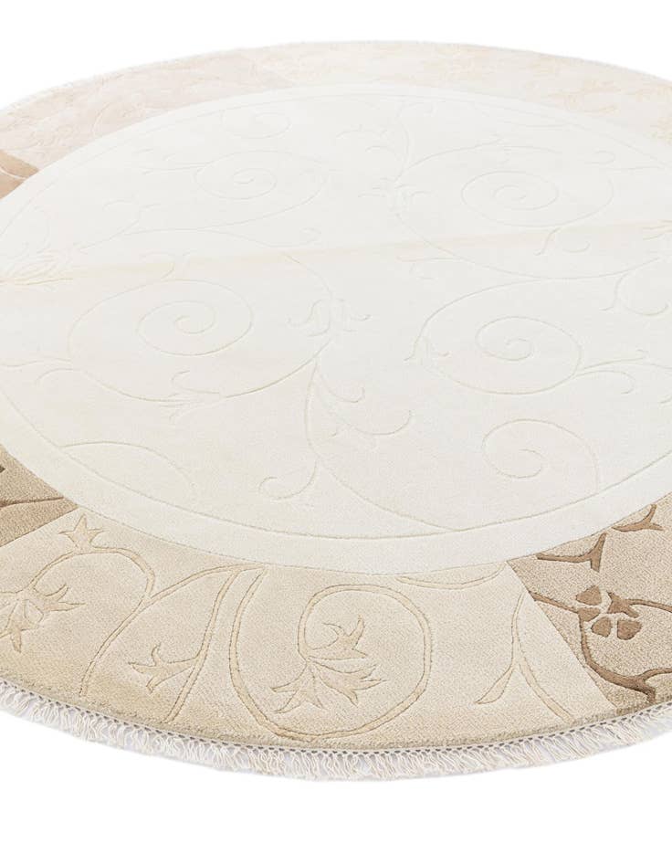 Detail image of  6' 5 x 6' 5  Hand Knotted Darya Wool Round Rug