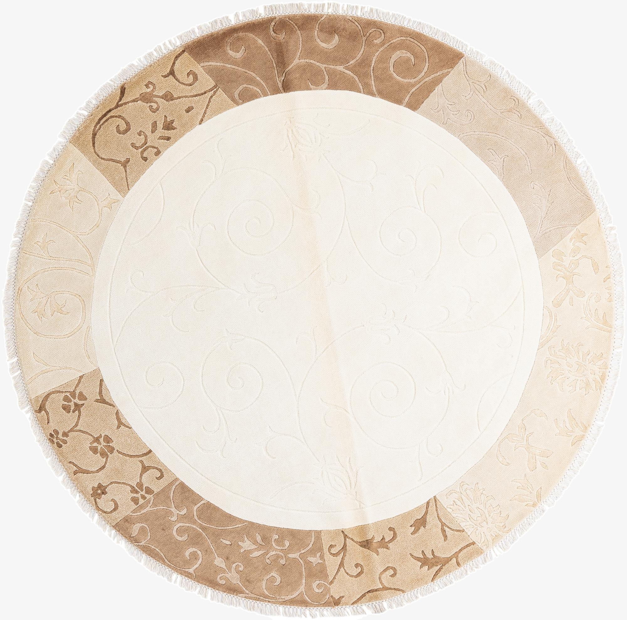  6' 5 x 6' 5  Hand Knotted Darya Wool Round Rug