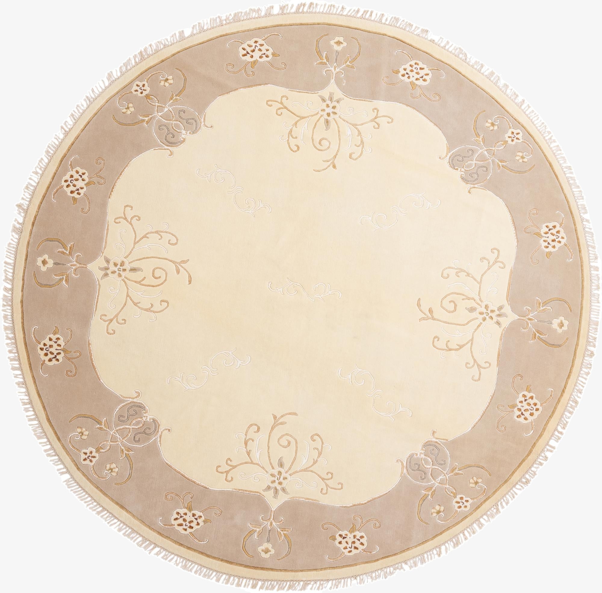  9' 10 x 9' 10  Hand Knotted Darya Wool Round Rug