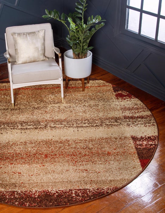 Brown 8' x 8' Equinox Round Rug | Rugs.com