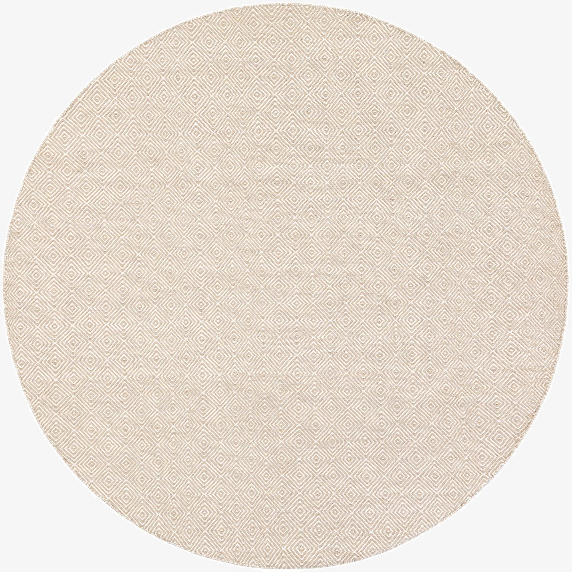  7' 10 x 7' 10  Hand Woven Geo Trellis Flatweave Round Rug