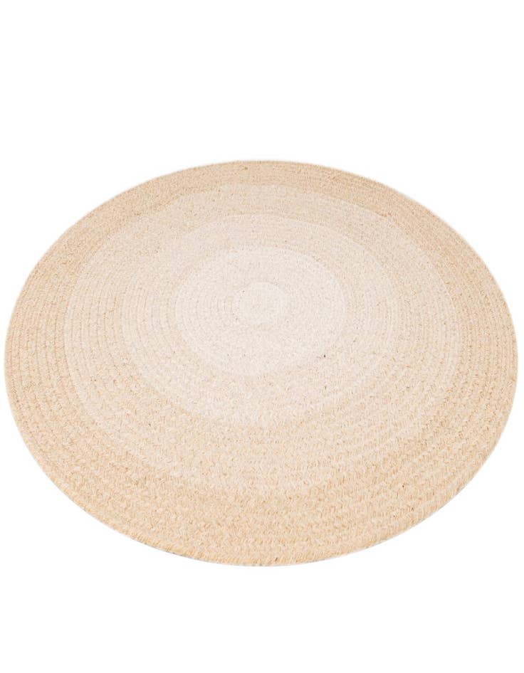 Detail image of  2' 11 x 3'  Hand Woven Hand Braided Rainbow Wool Round Rug