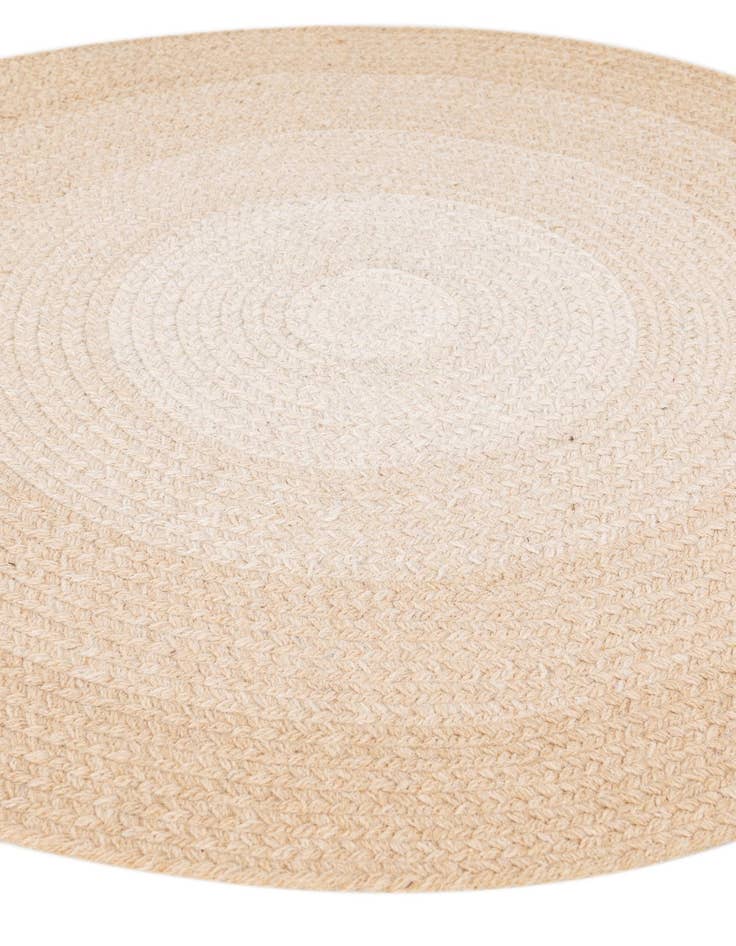 Detail image of  2' 11 x 3'  Hand Woven Hand Braided Rainbow Wool Round Rug