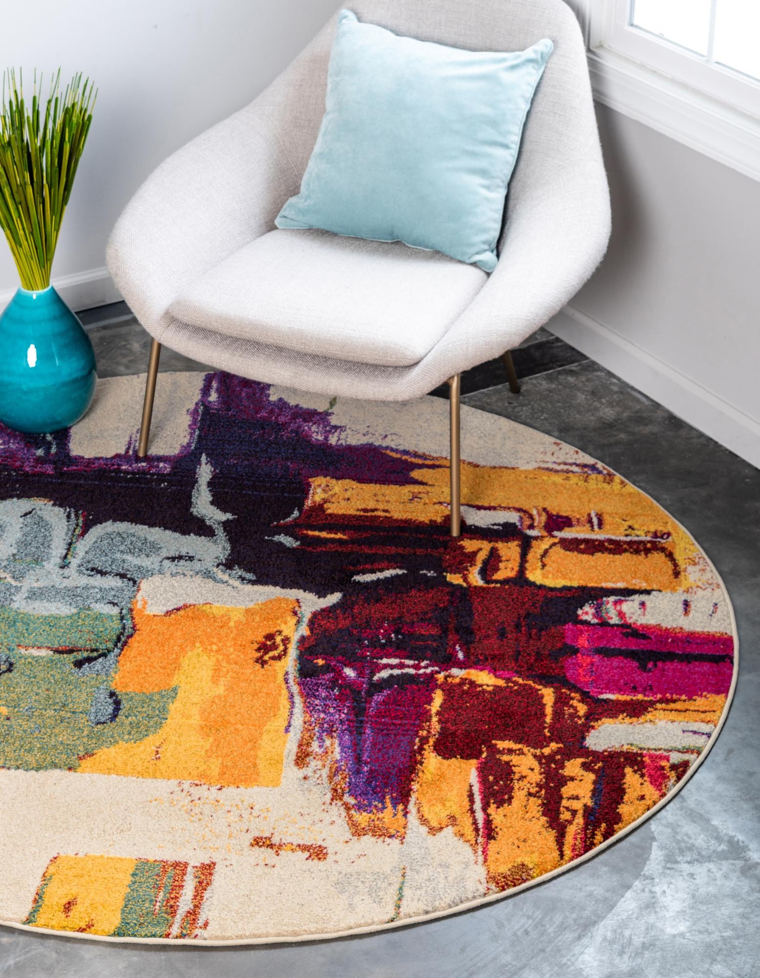 Beige 8' x 8' Hyacinth Round Rug | Rugs.com