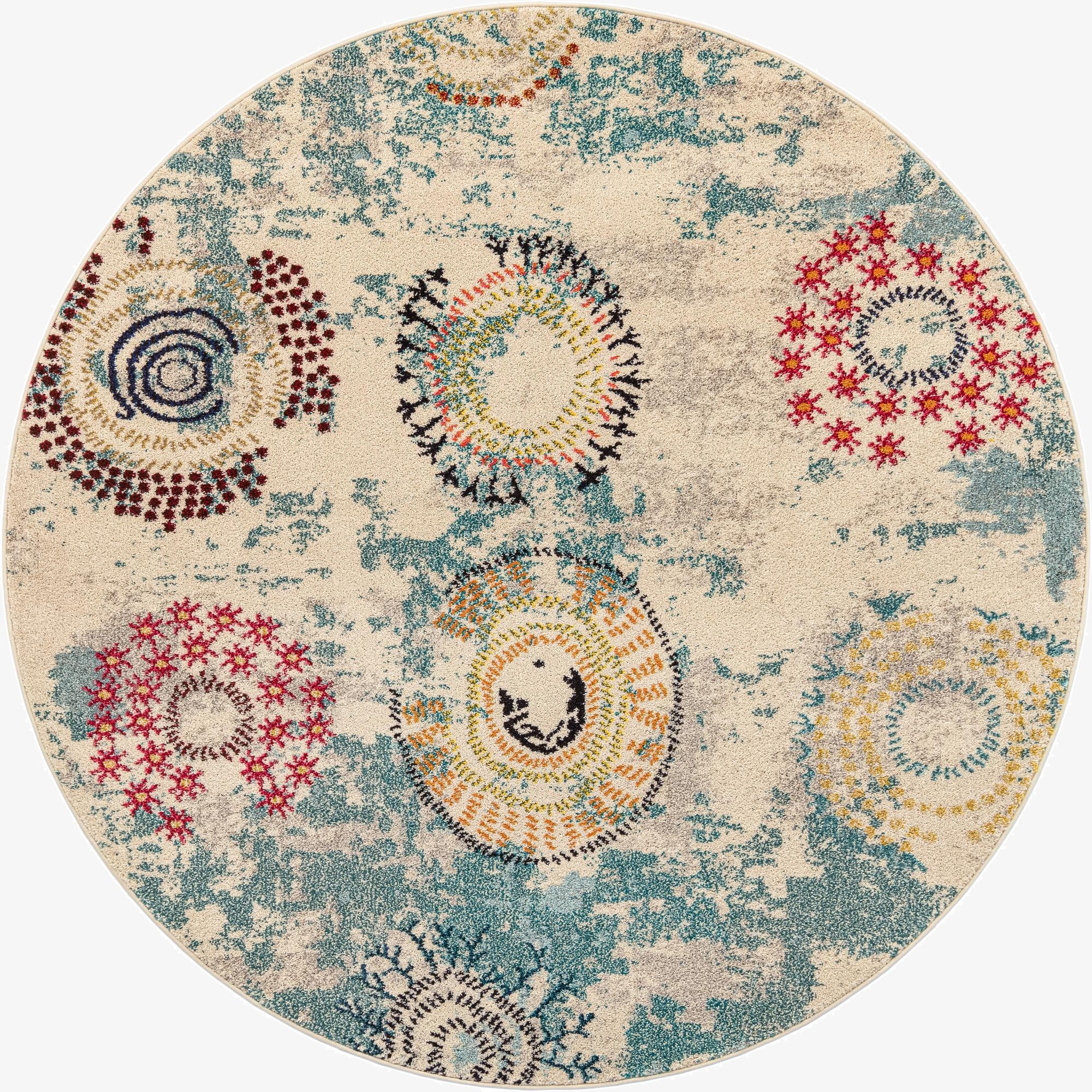  6' x 6'  Washable Hyacinth Round Rug