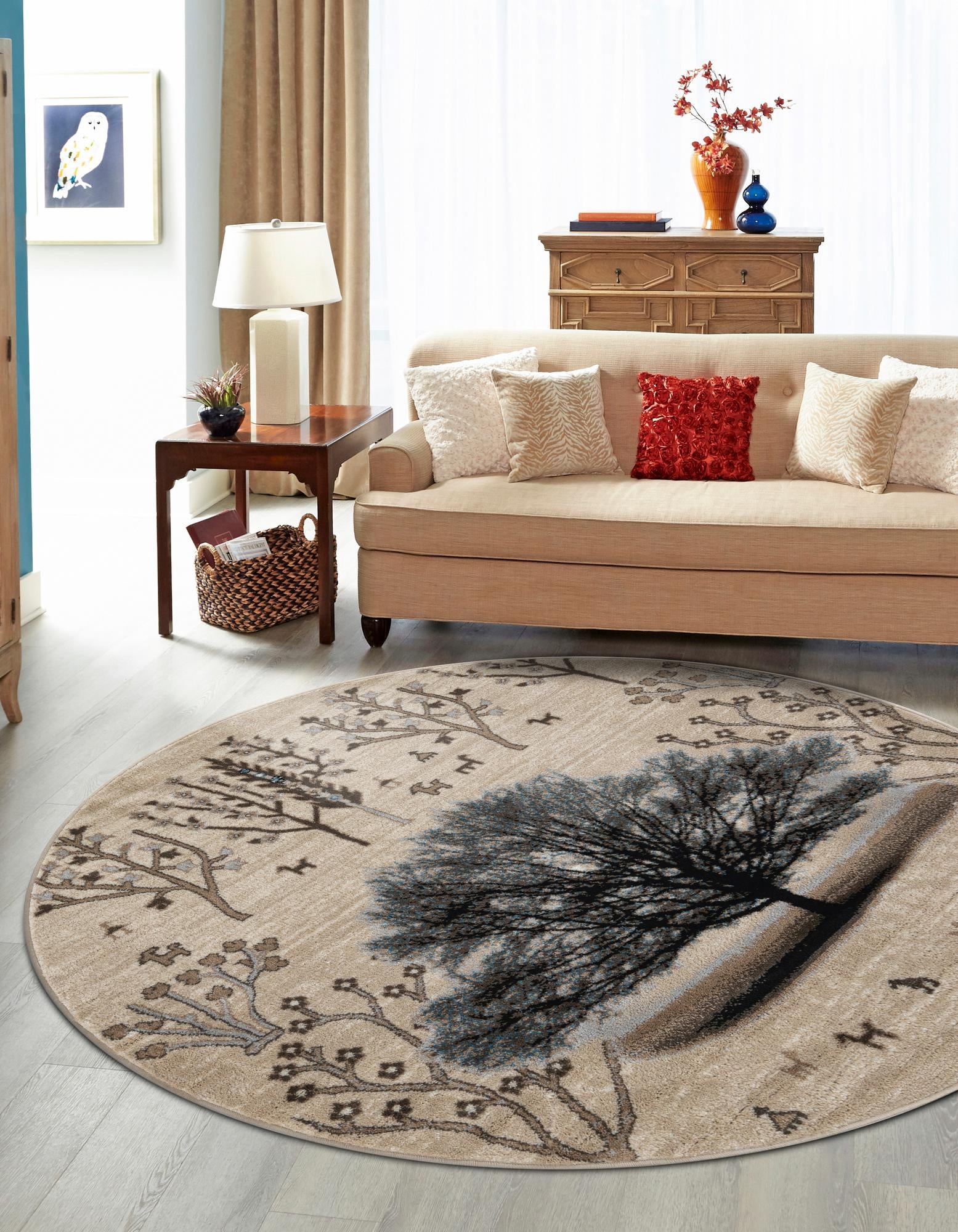 Beige 7' 10 x 7' 10 Laguna Round Rug | Rugs.com