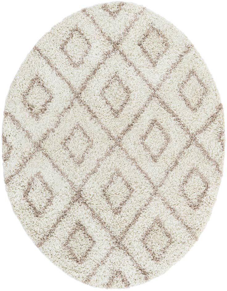 Detail image of  5' 3 x 5' 3 Lattice Shag Round Rug