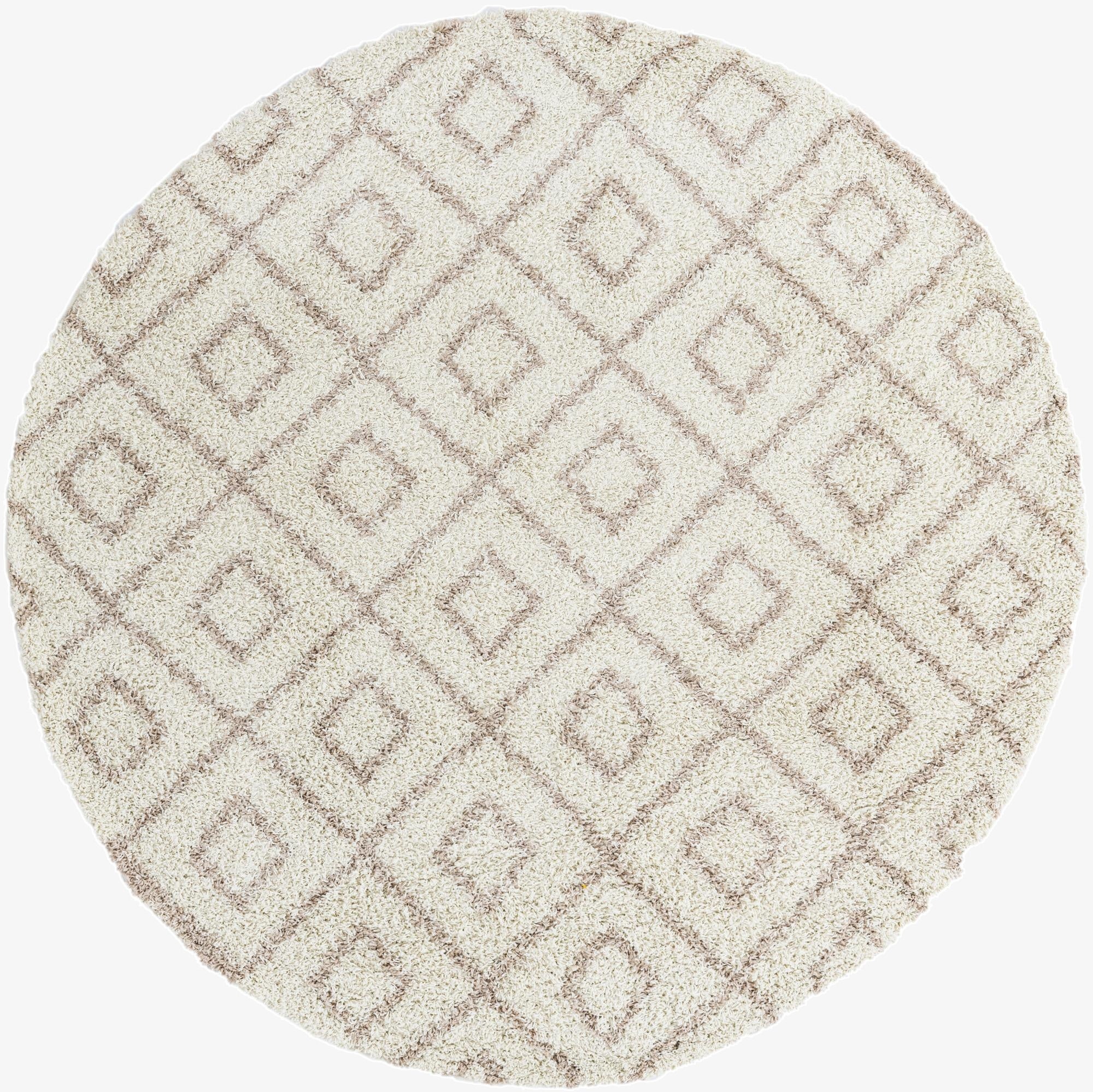  7' 10 x 7' 10 Lattice Shag Round Rug