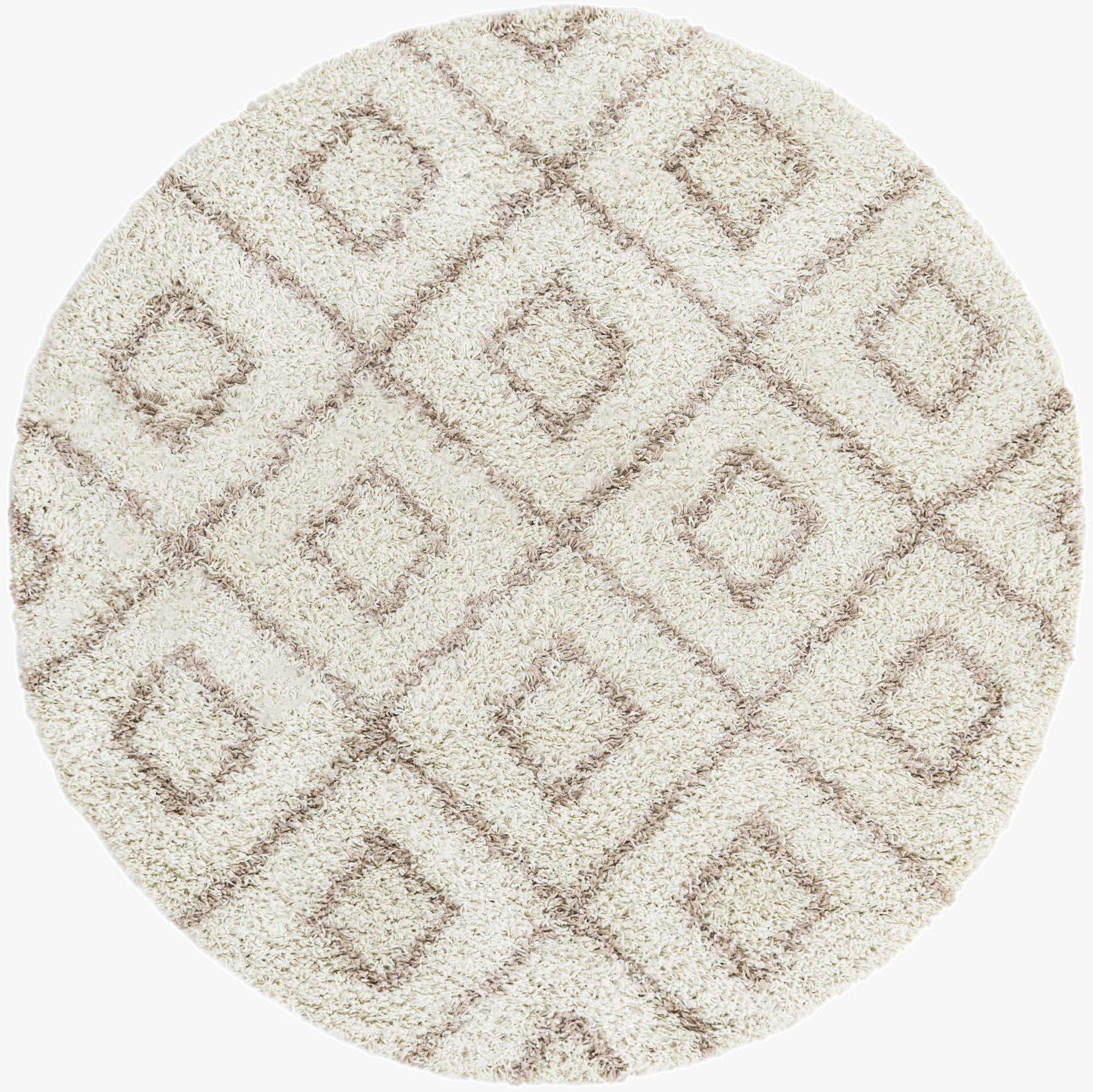  5' 3 x 5' 3 Lattice Shag Round Rug