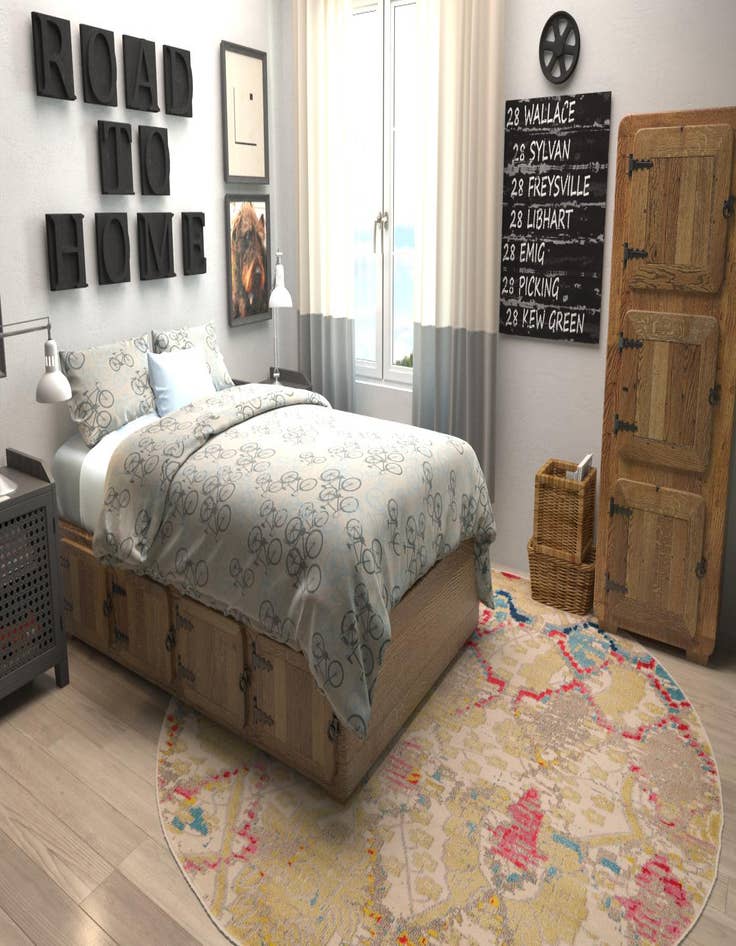 Detail image of  8' x 8'  Washable Mesa Round Rug