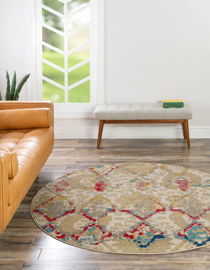 Detail image of  8' x 8'  Washable Mesa Round Rug