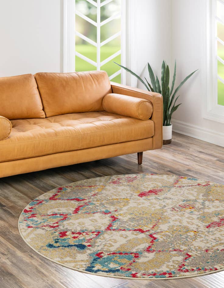 Detail image of  8' x 8'  Washable Mesa Round Rug