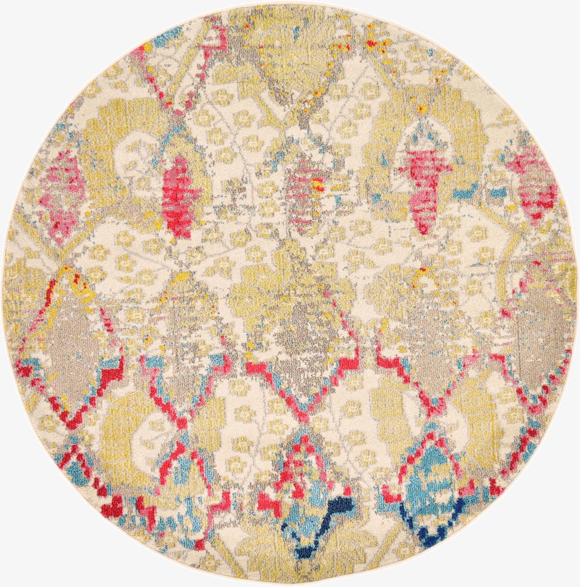  6' x 6'  Washable Mesa Round Rug