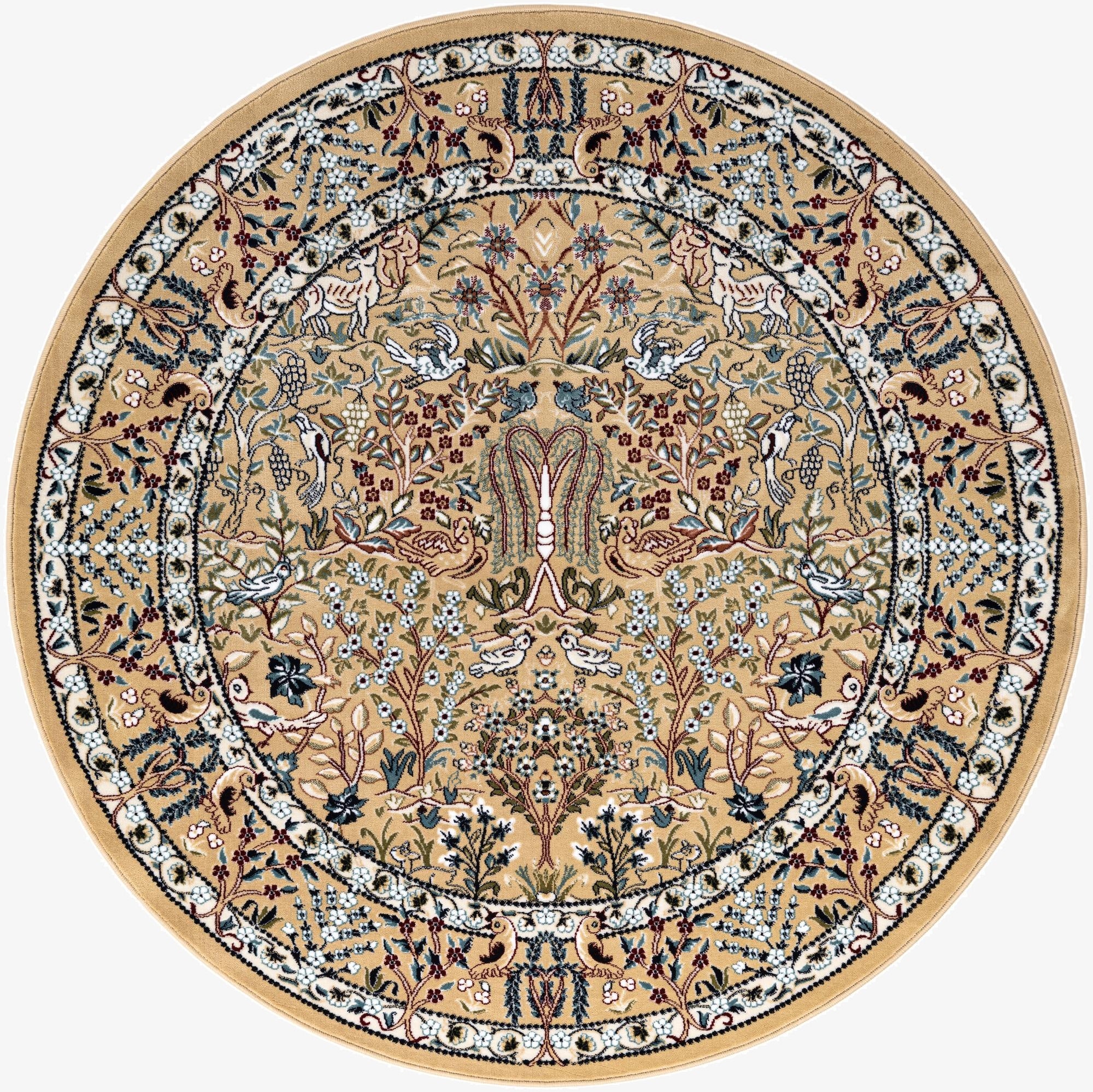  5' 3 x 5' 3 Nain Design Round Rug