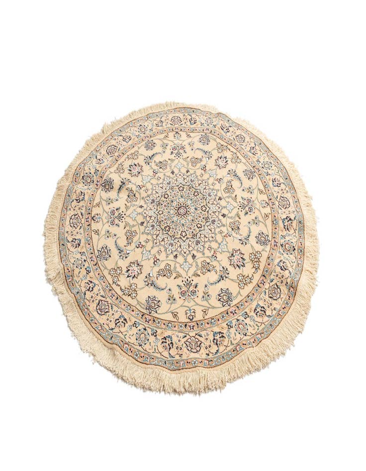 Detail image of  4' 11 x 4' 11 Nain Wool Round Rug