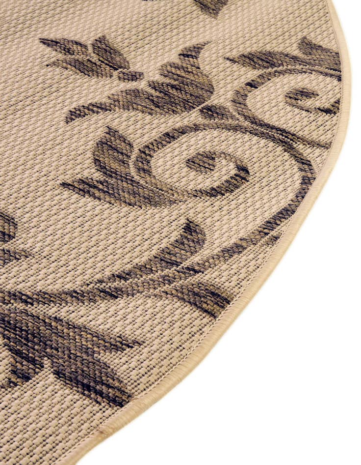 Detail image of  6' x 6'  Washable Botanical Indoor / Outdoor Round Rug