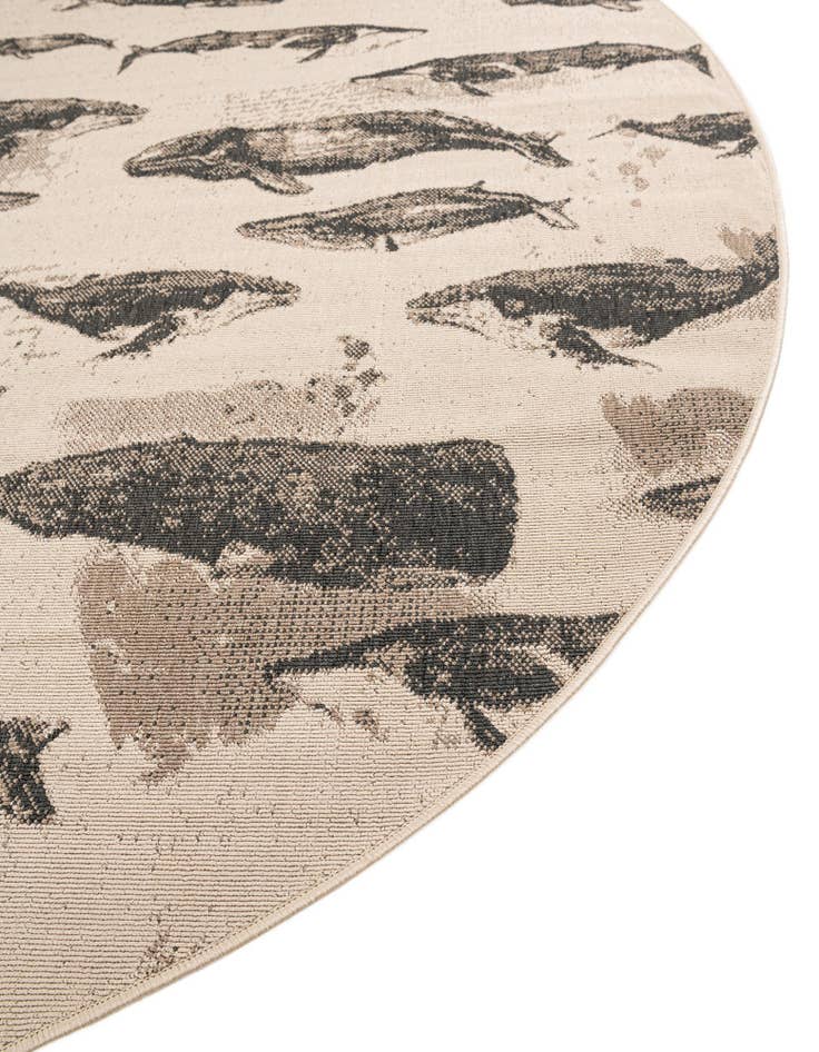Detail image of  4' x 4'  Washable Coastal Indoor / Outdoor Round Rug