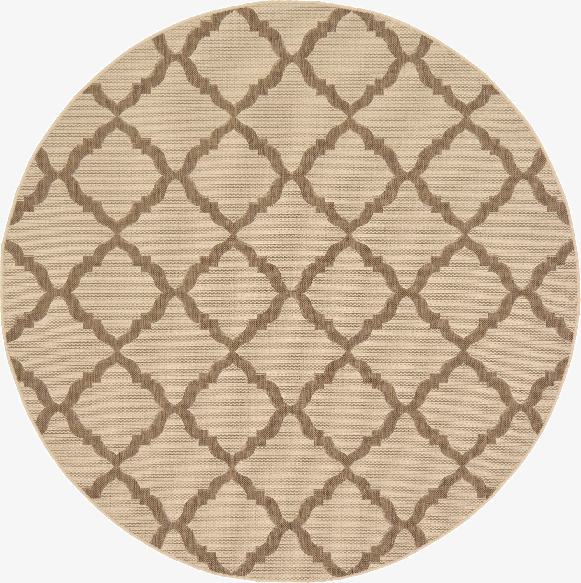  6' x 6'  Washable Lattice Indoor / Outdoor Round Rug