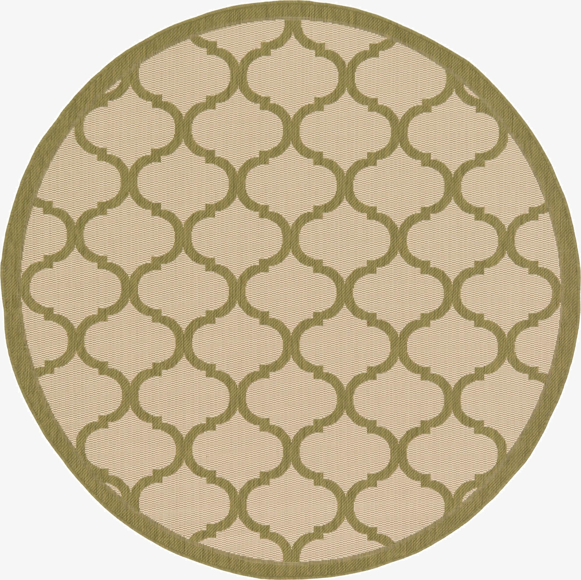  6' x 6'  Washable Lattice Indoor / Outdoor Round Rug