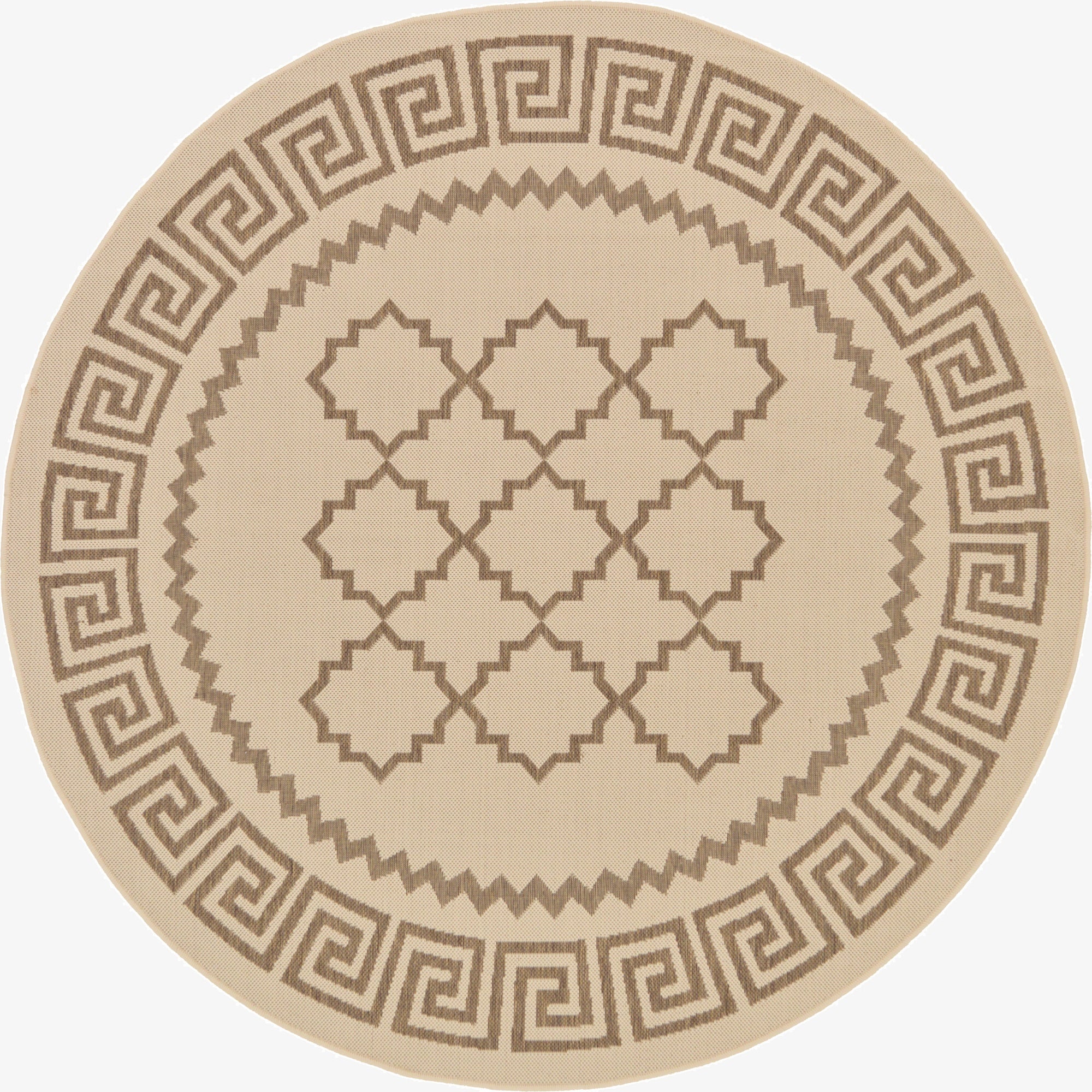  6' x 6'  Washable Lattice Indoor / Outdoor Round Rug