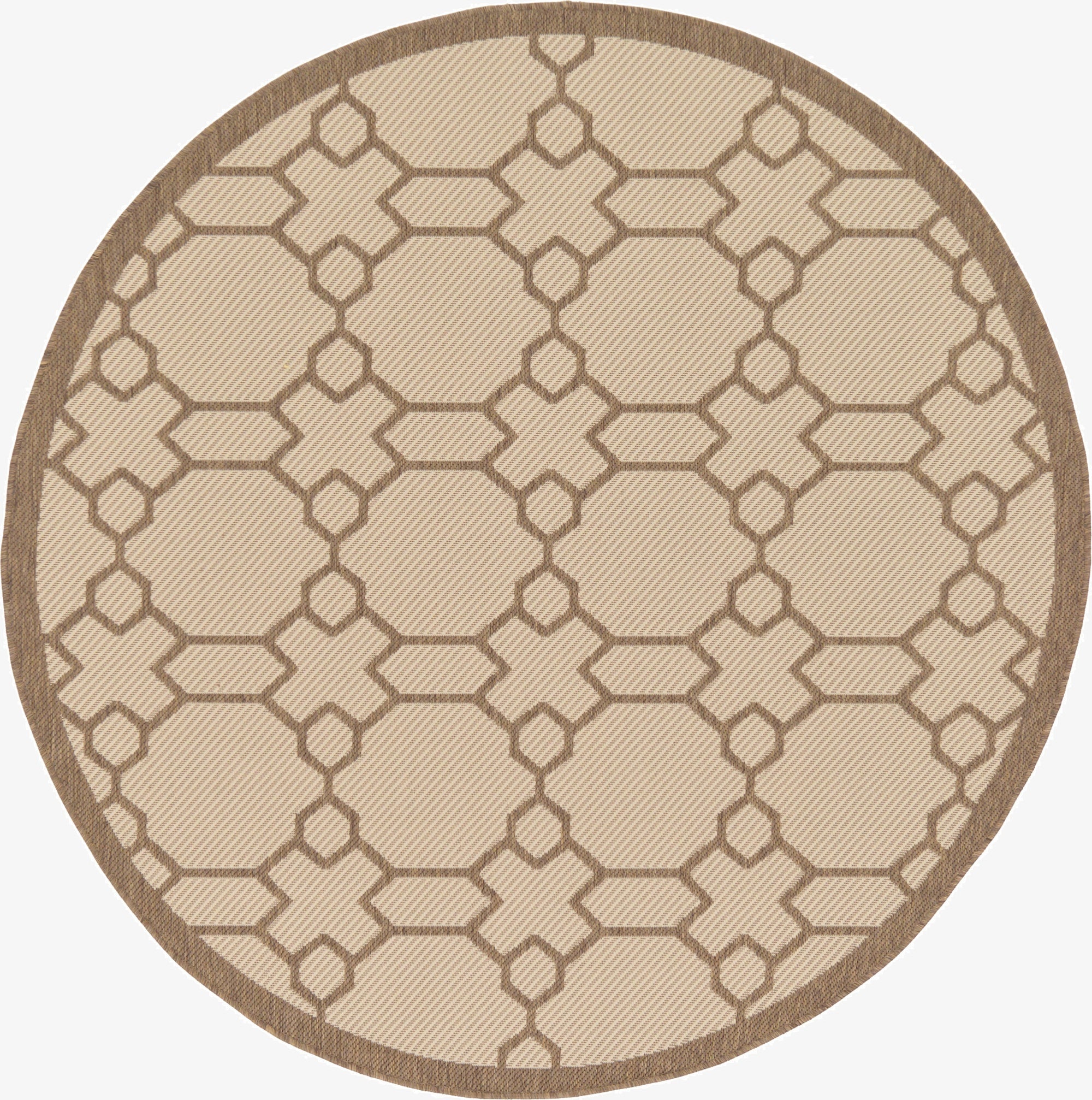  6' x 6'  Washable Lattice Indoor / Outdoor Round Rug