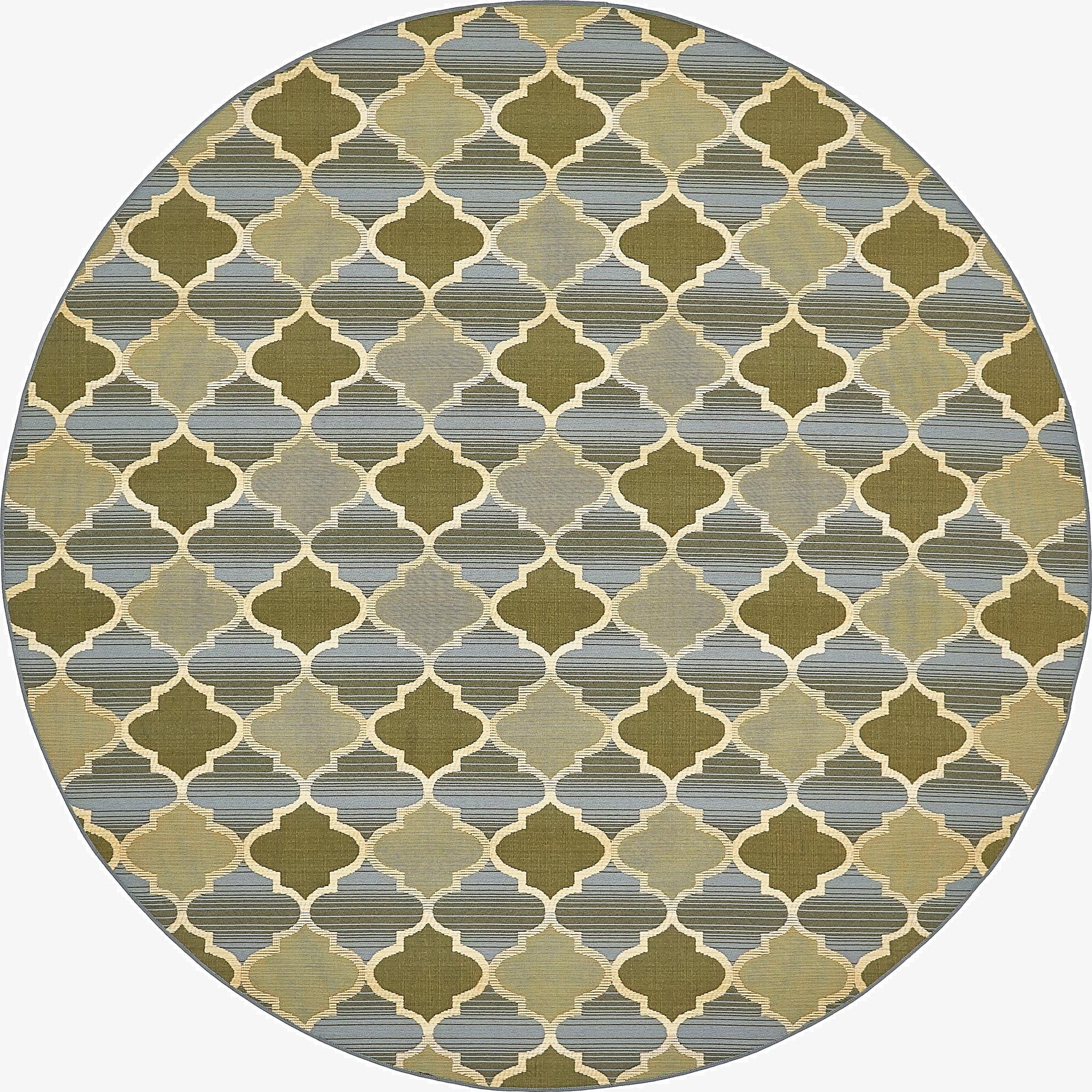  8' x 8'  Washable Lattice Indoor / Outdoor Round Rug