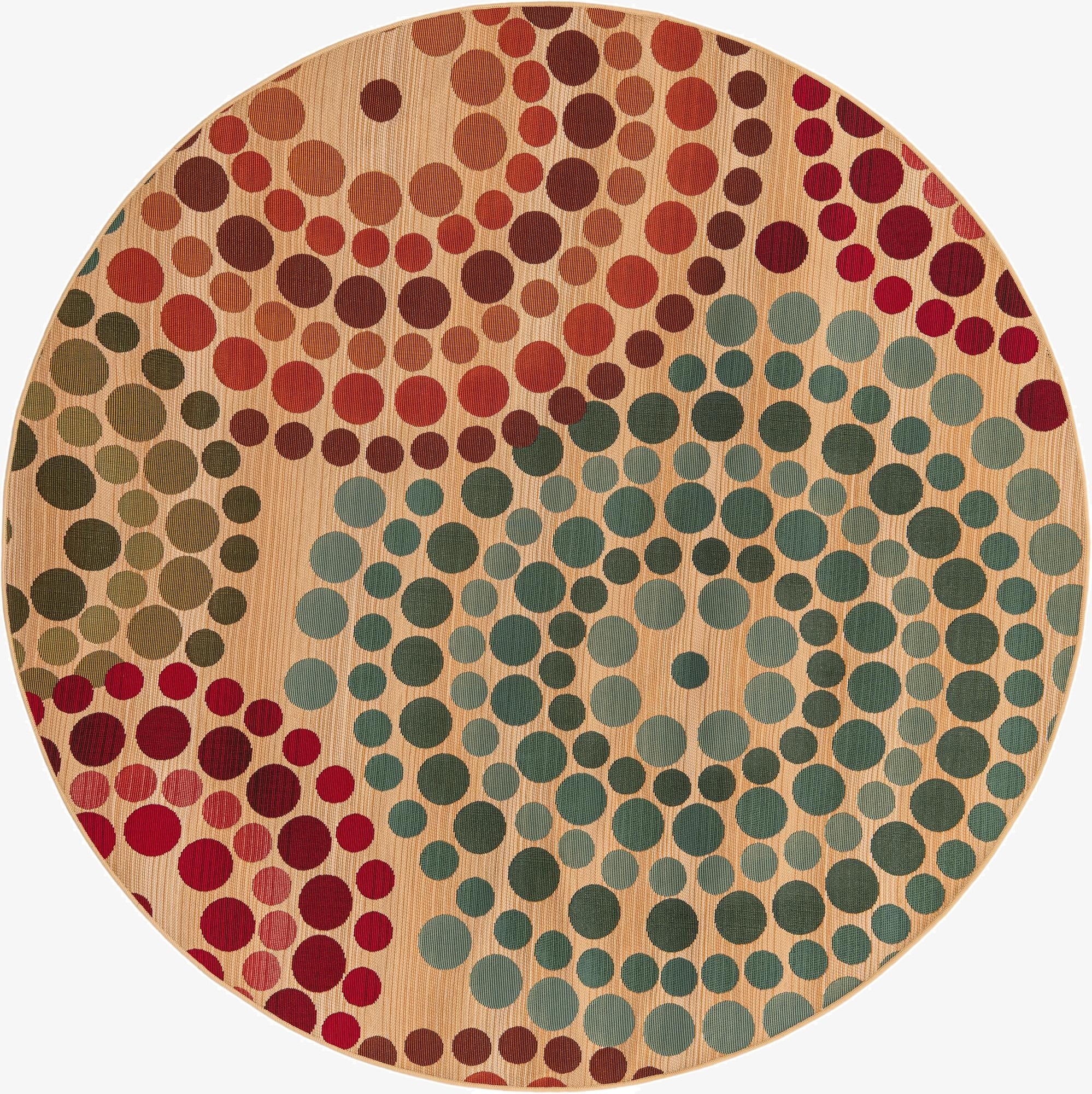  6' x 6'  Washable Modern Indoor / Outdoor Round Rug