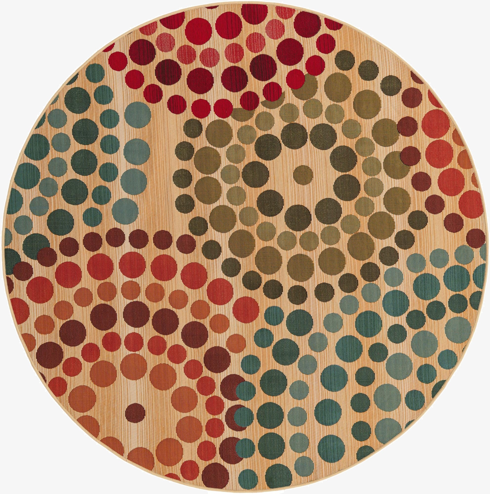  5' x 5'  Washable Modern Indoor / Outdoor Round Rug