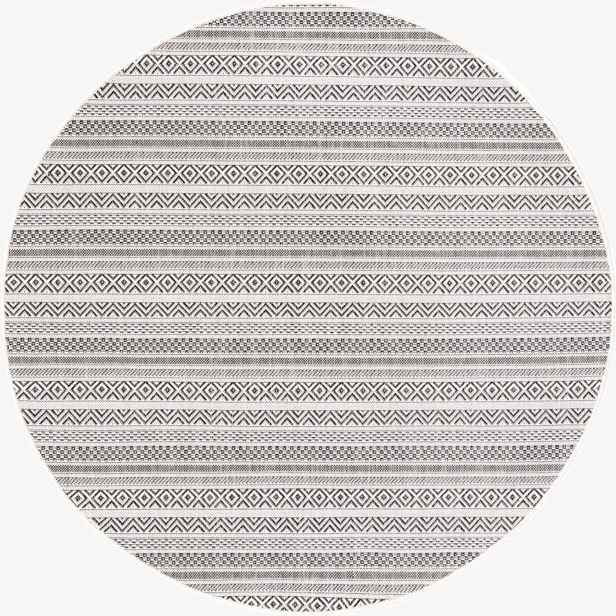  5' 3 x 5' 3  Washable Ribbon Indoor / Outdoor Round Rug
