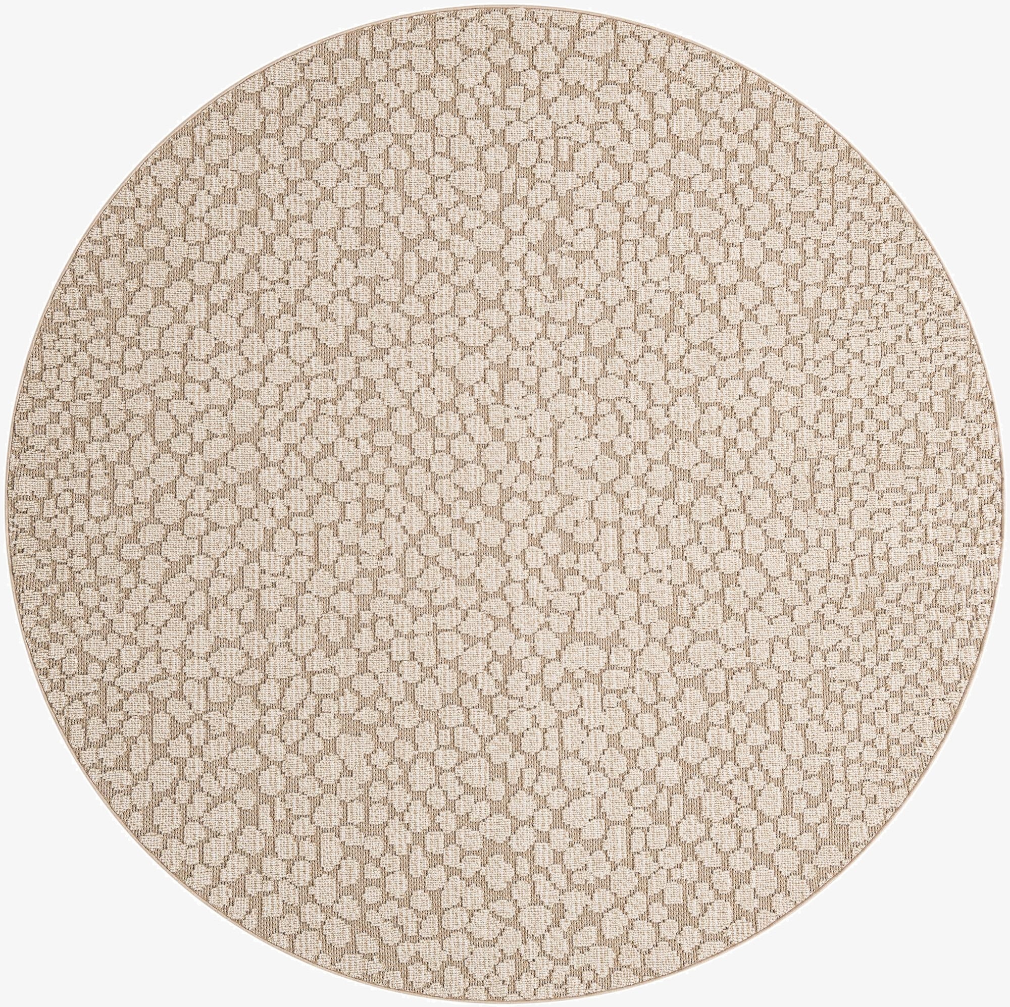  7' 10 x 7' 10  Washable Safari Indoor / Outdoor Round Rug