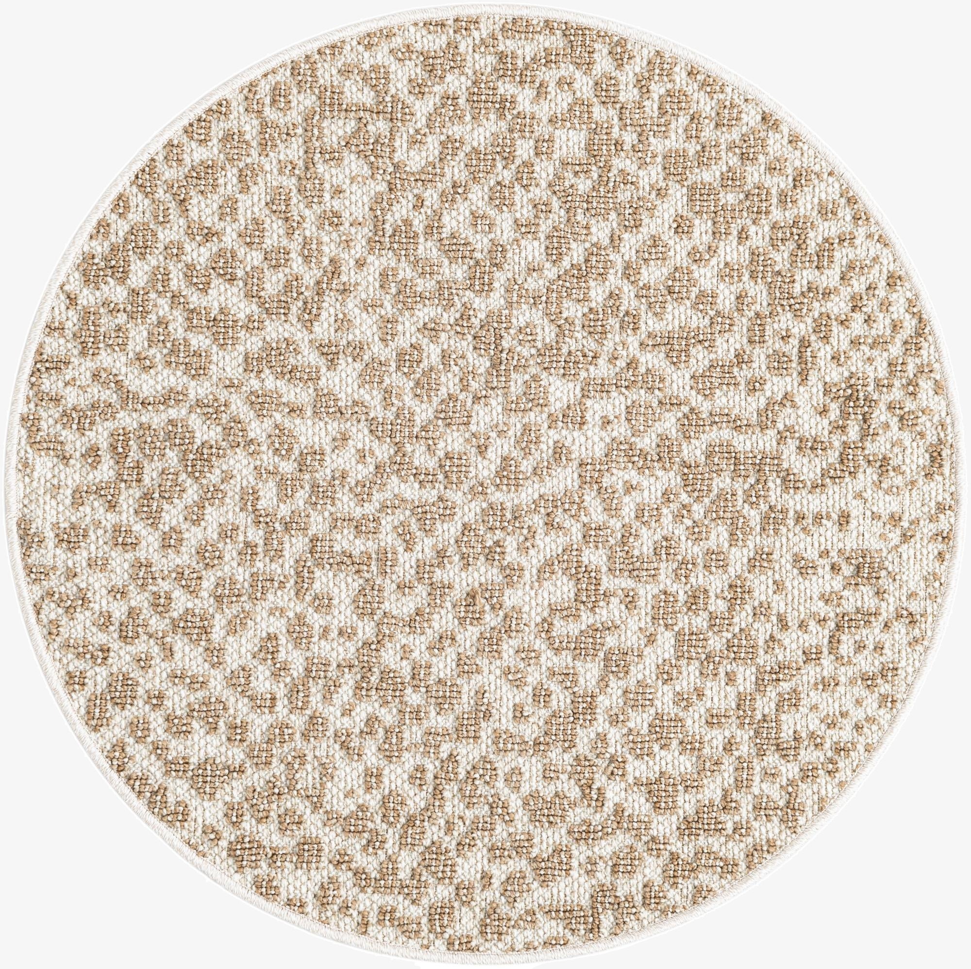  3' 1 x 3' 1  Washable Safari Indoor / Outdoor Round Rug