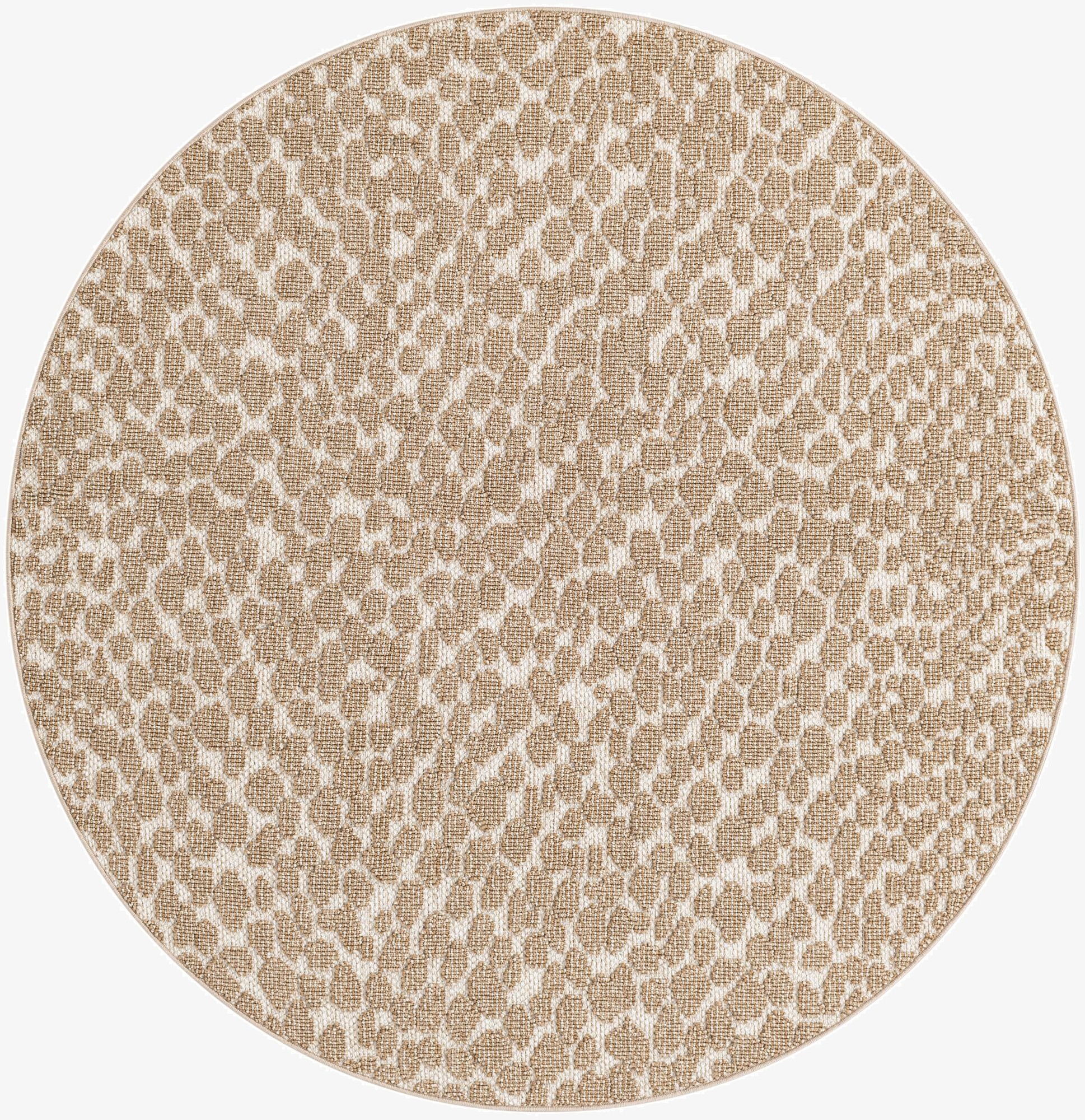  5' 3 x 5' 3  Washable Safari Indoor / Outdoor Round Rug